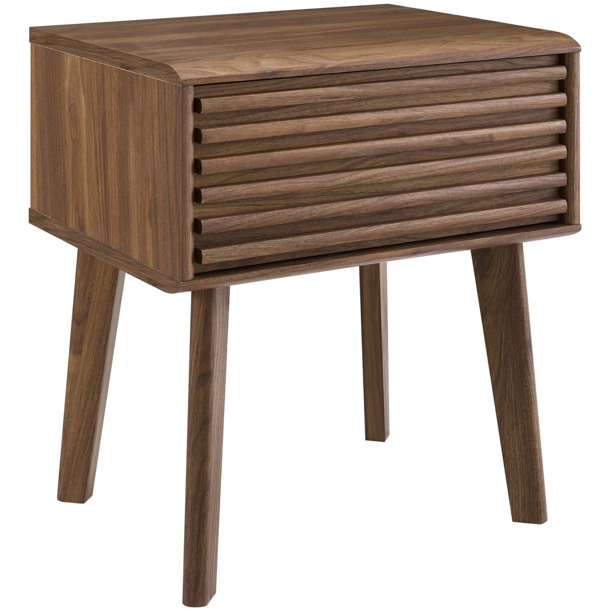 Render End Table Nightstand Walnut