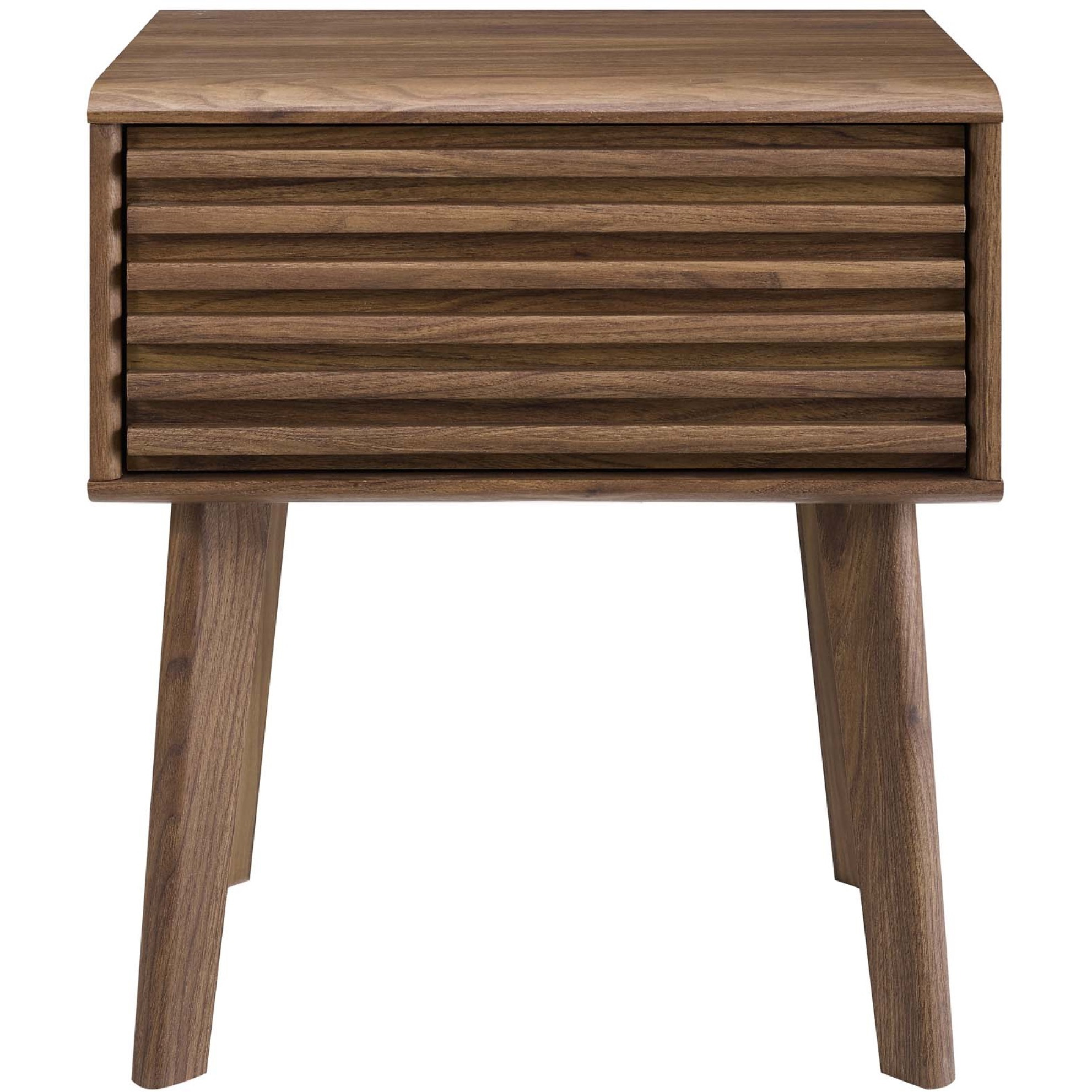Render End Table Nightstand Walnut