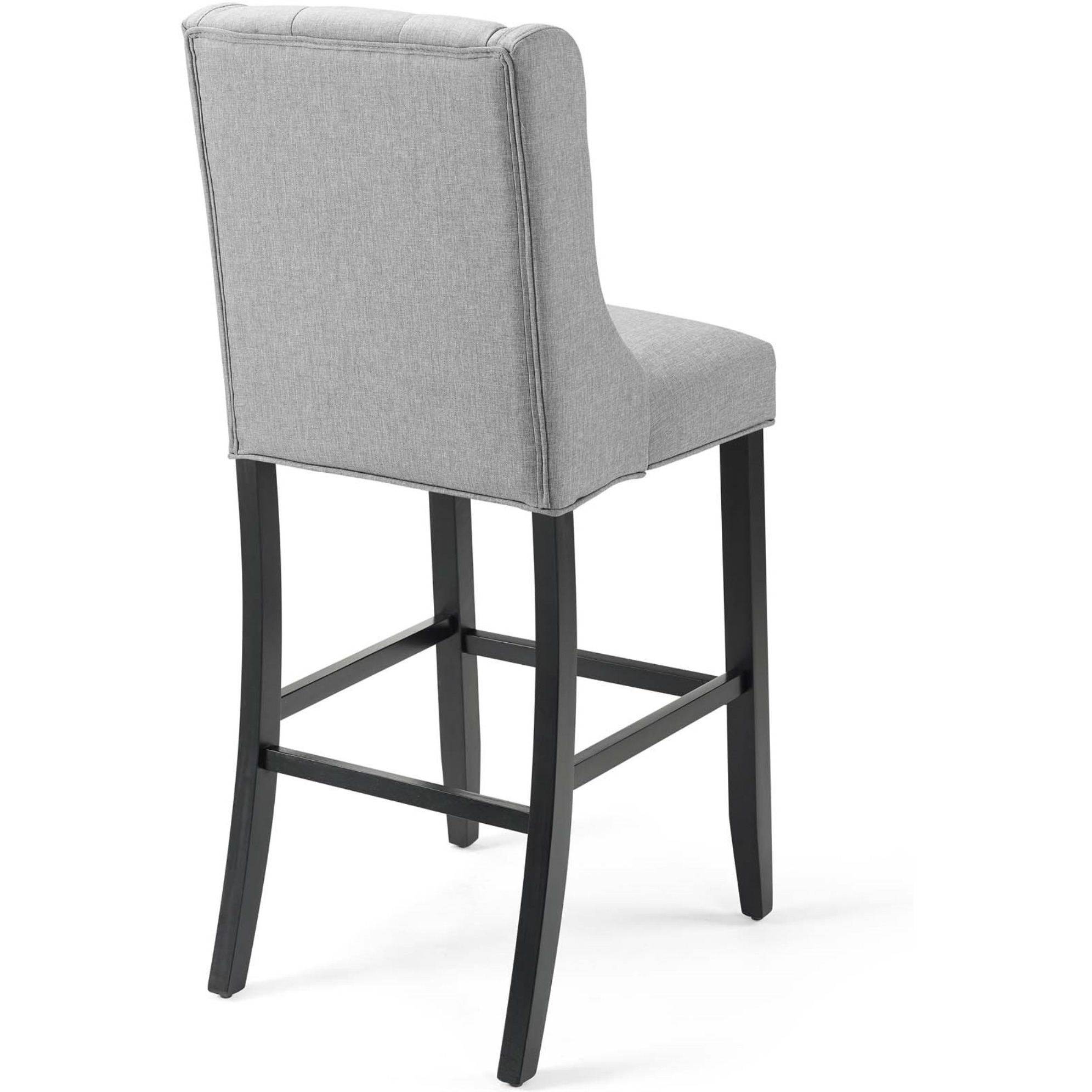 Baronet Tufted Button Upholstered Fabric Bar Stool Light Gray