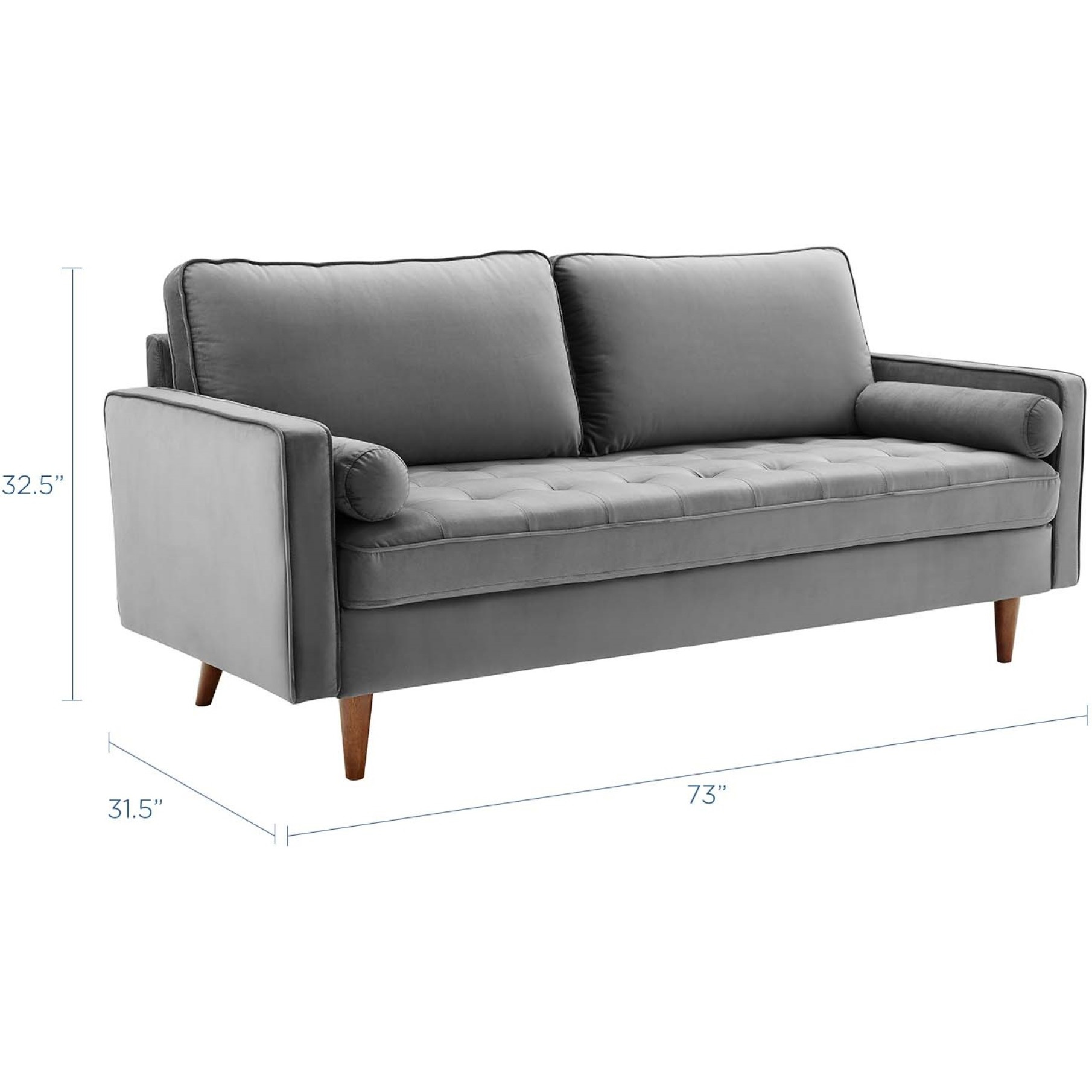 Valour Performance Velvet Sofa Gray