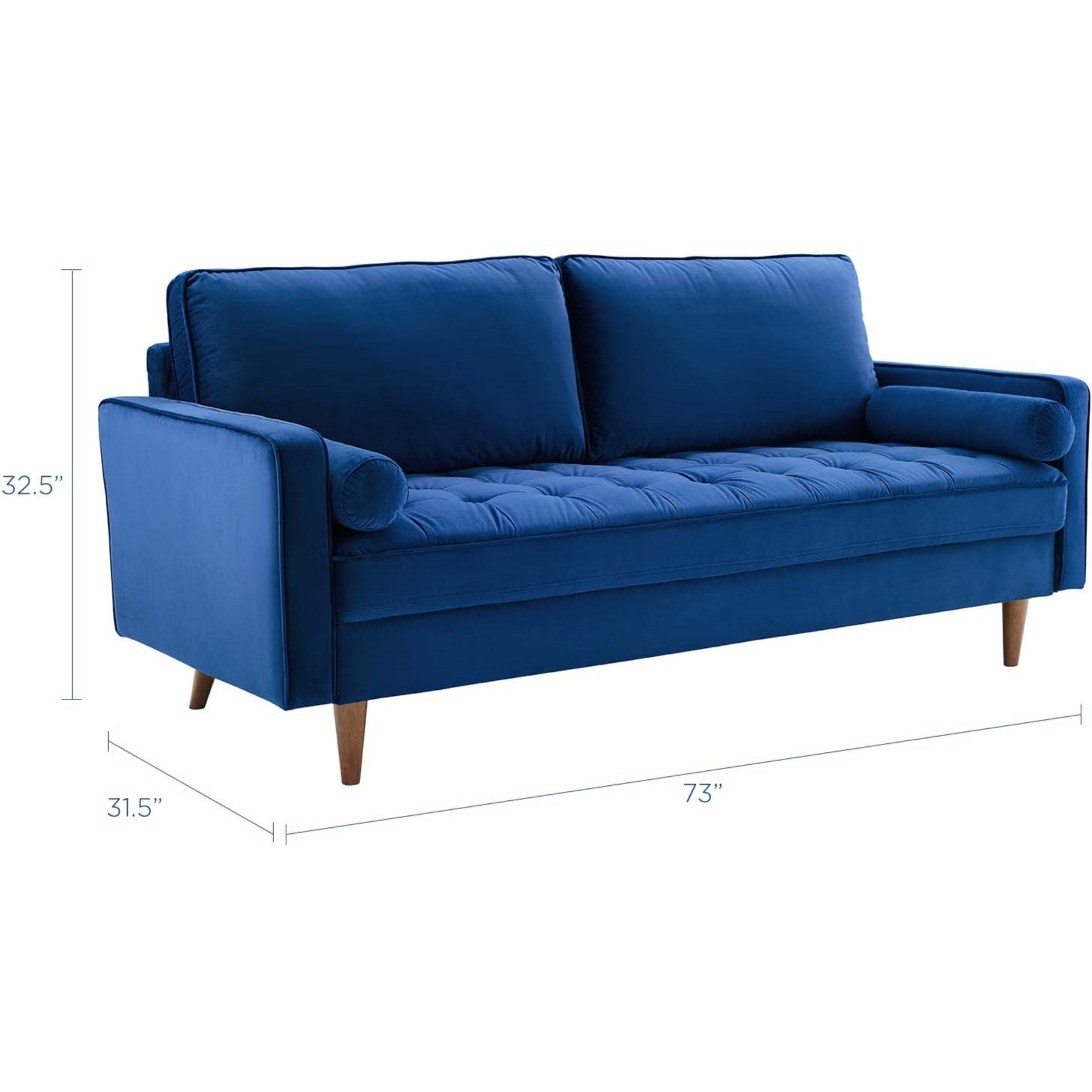 Valour Performance Velvet Sofa Navy