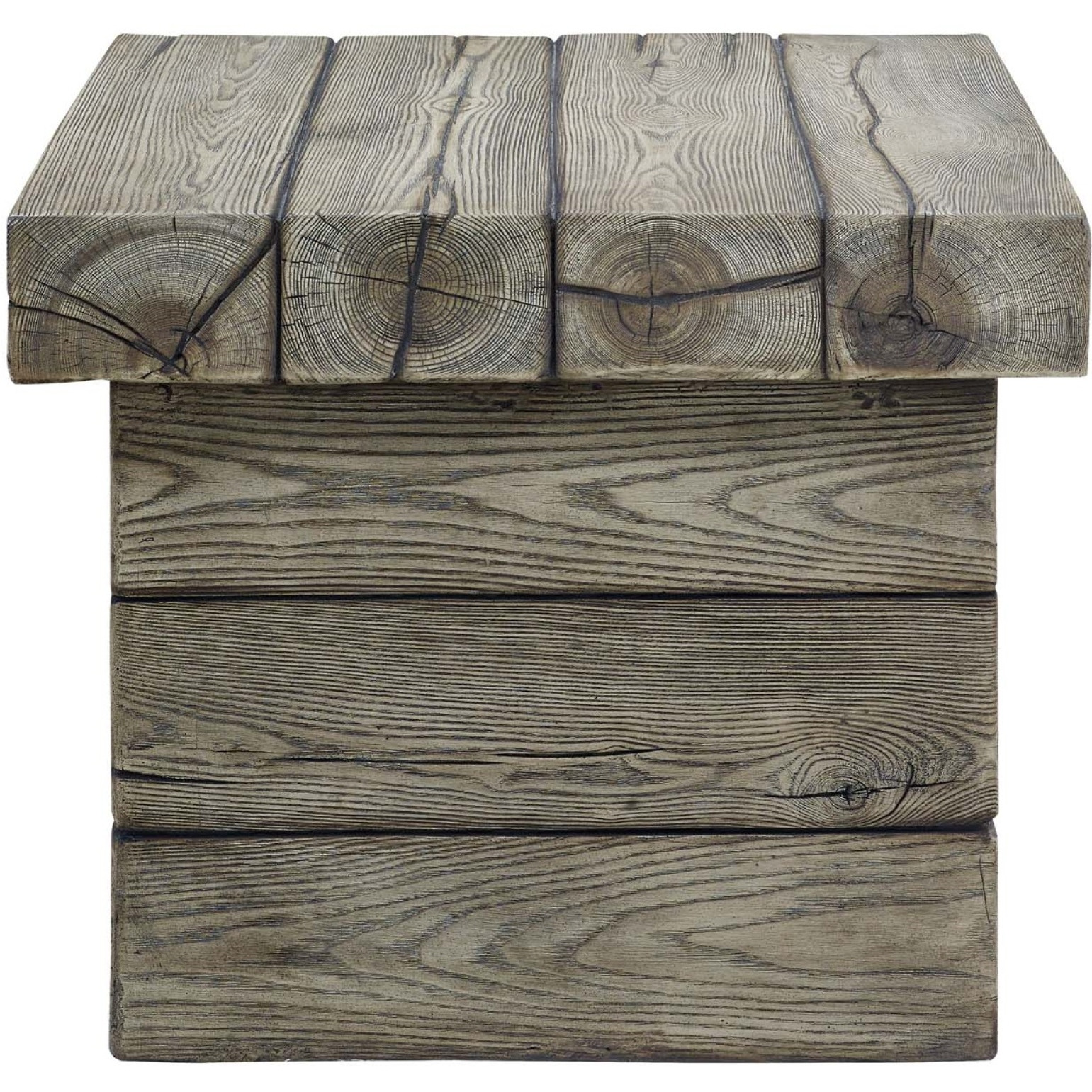 Manteo Rustic Coastal Outdoor Patio Side Table Light Gray