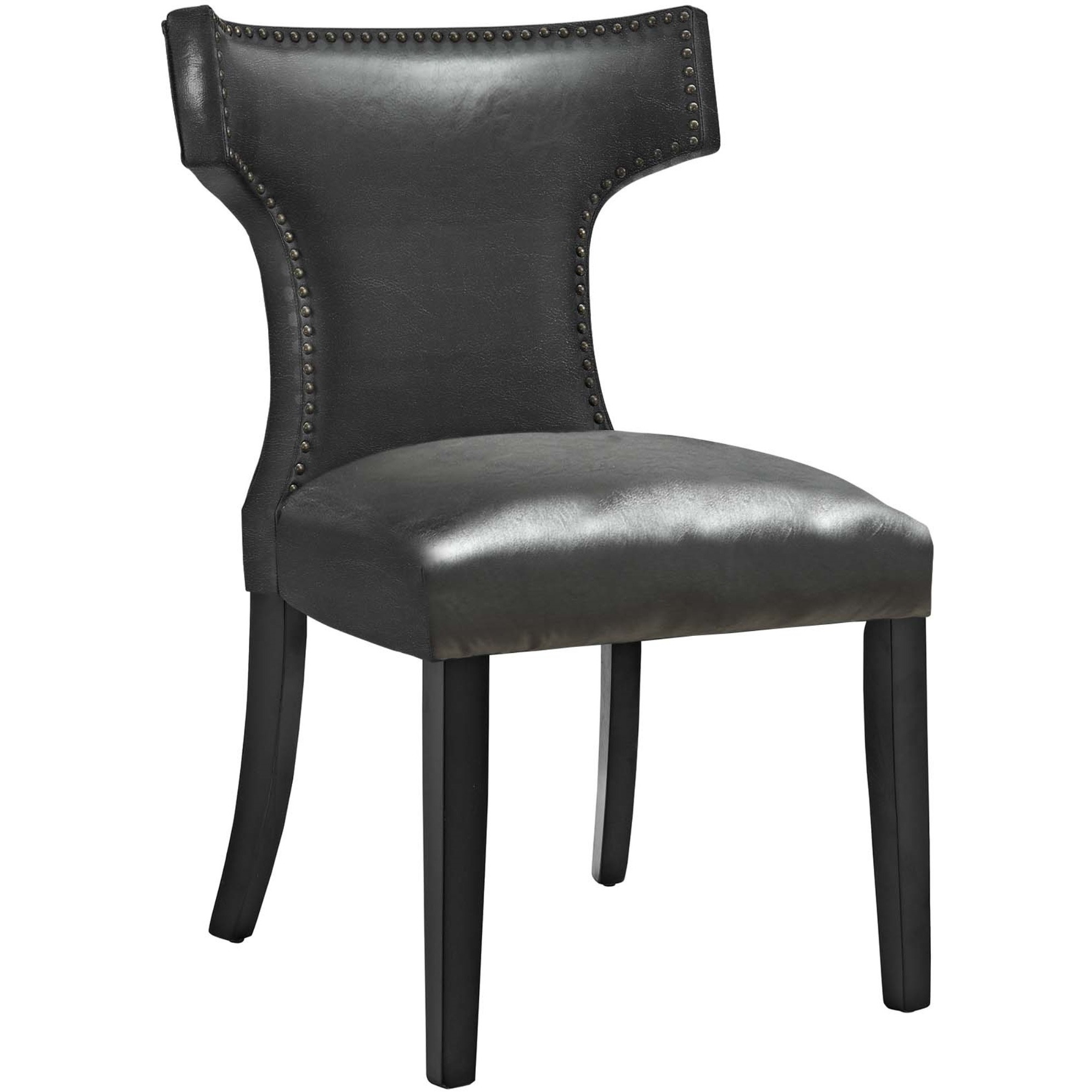 Curve Vinyl Dining Chair Black