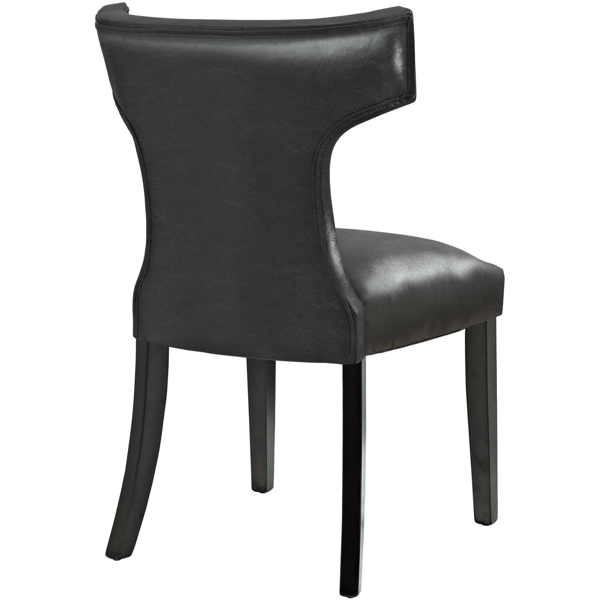 Curve Vinyl Dining Chair Black