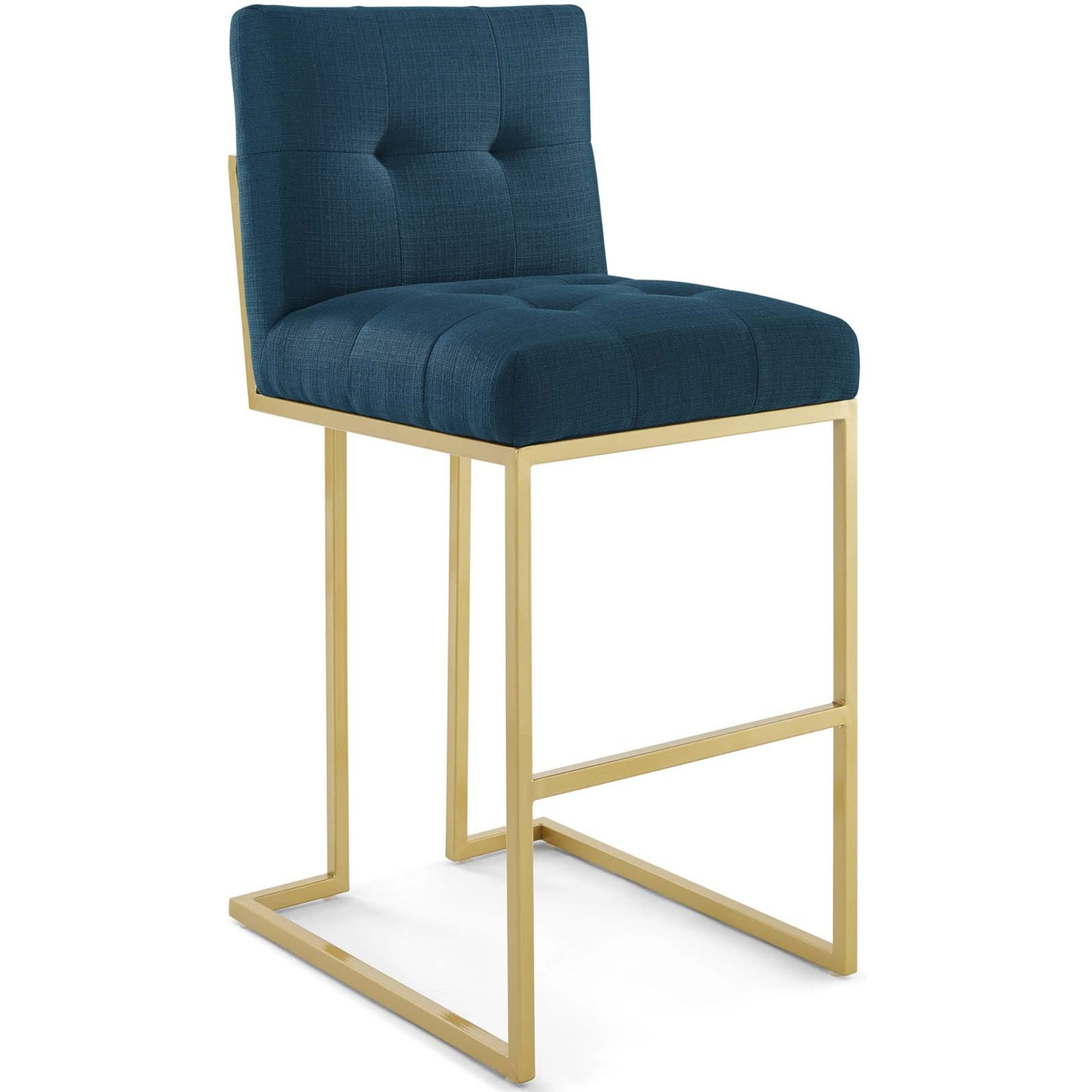 Privy Gold Stainless Steel Upholstered Fabric Bar Stool Gold Azure