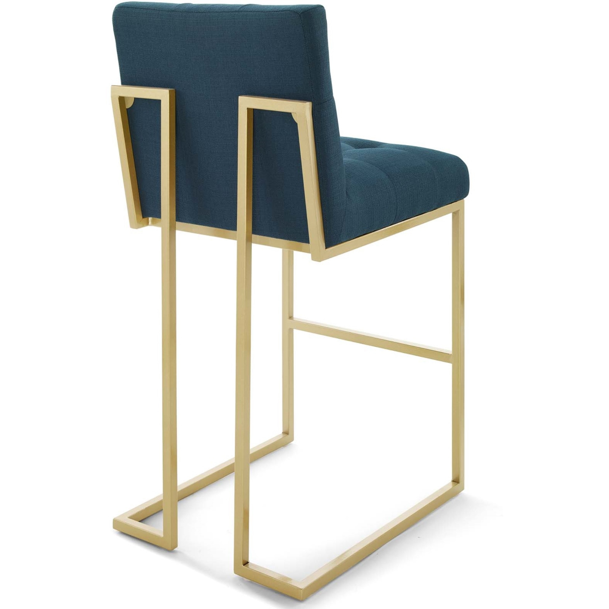 Privy Gold Stainless Steel Upholstered Fabric Bar Stool Gold Azure