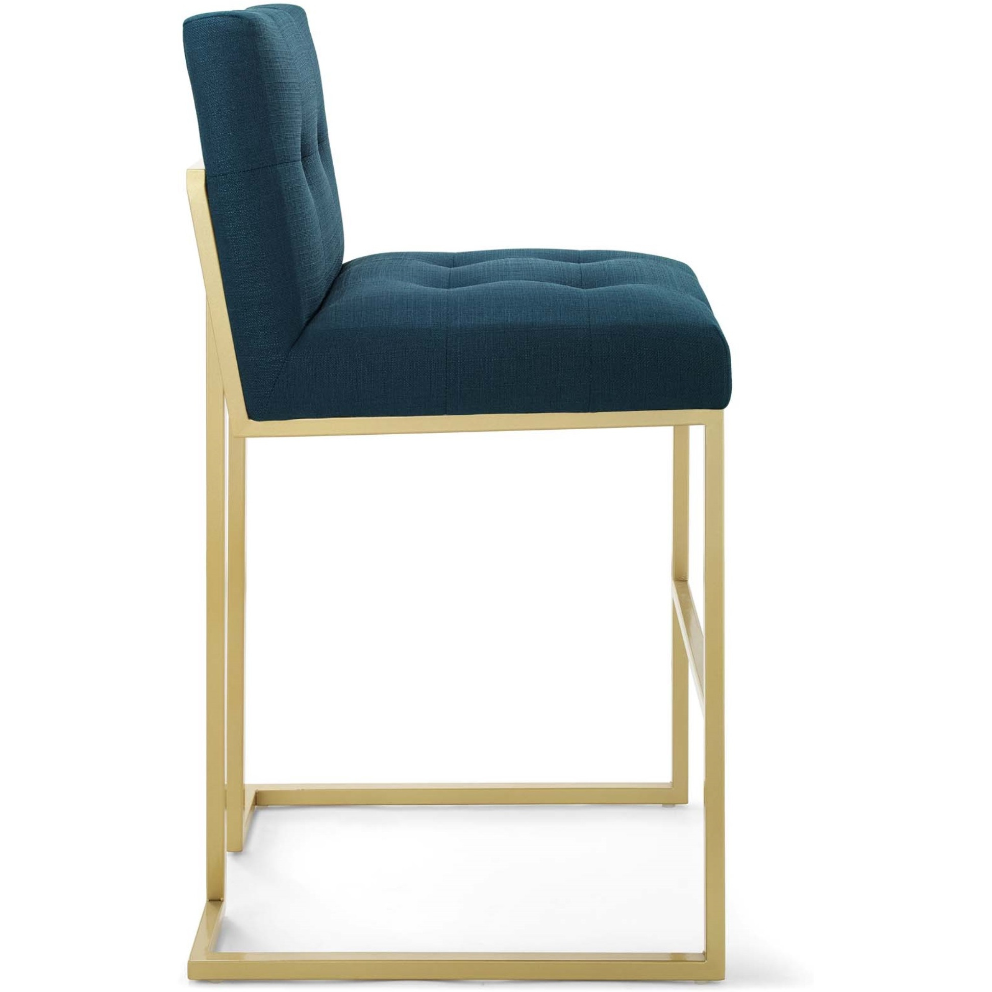 Privy Gold Stainless Steel Upholstered Fabric Bar Stool Gold Azure