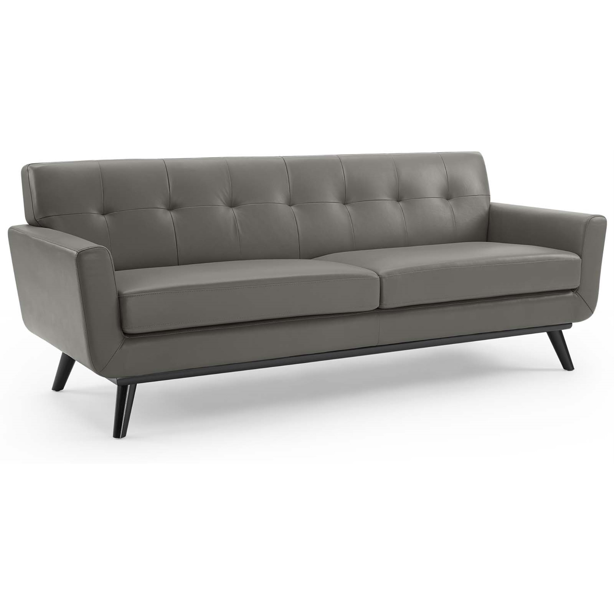 Engage Top-Grain Leather Living Room Lounge Sofa Gray
