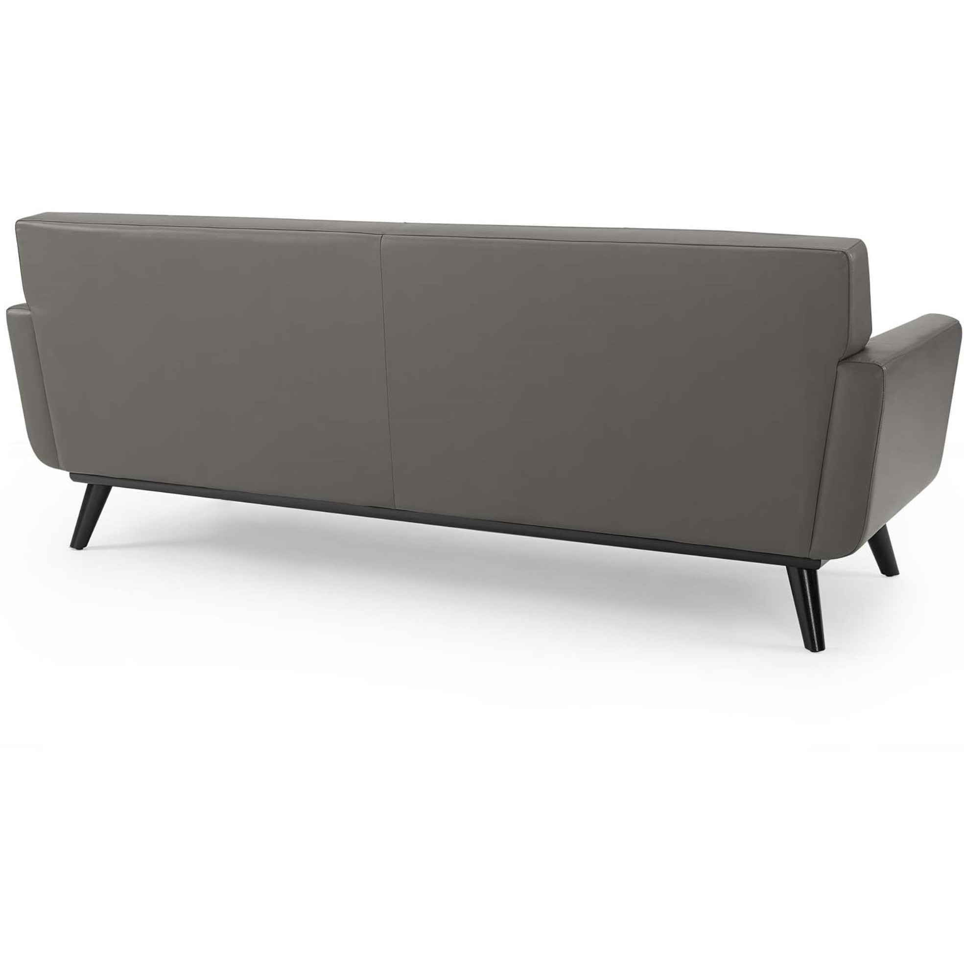 Engage Top-Grain Leather Living Room Lounge Sofa Gray