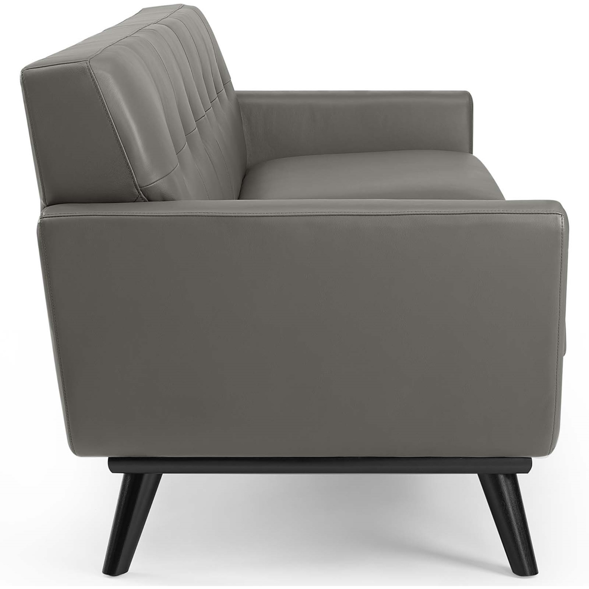 Engage Top-Grain Leather Living Room Lounge Sofa Gray