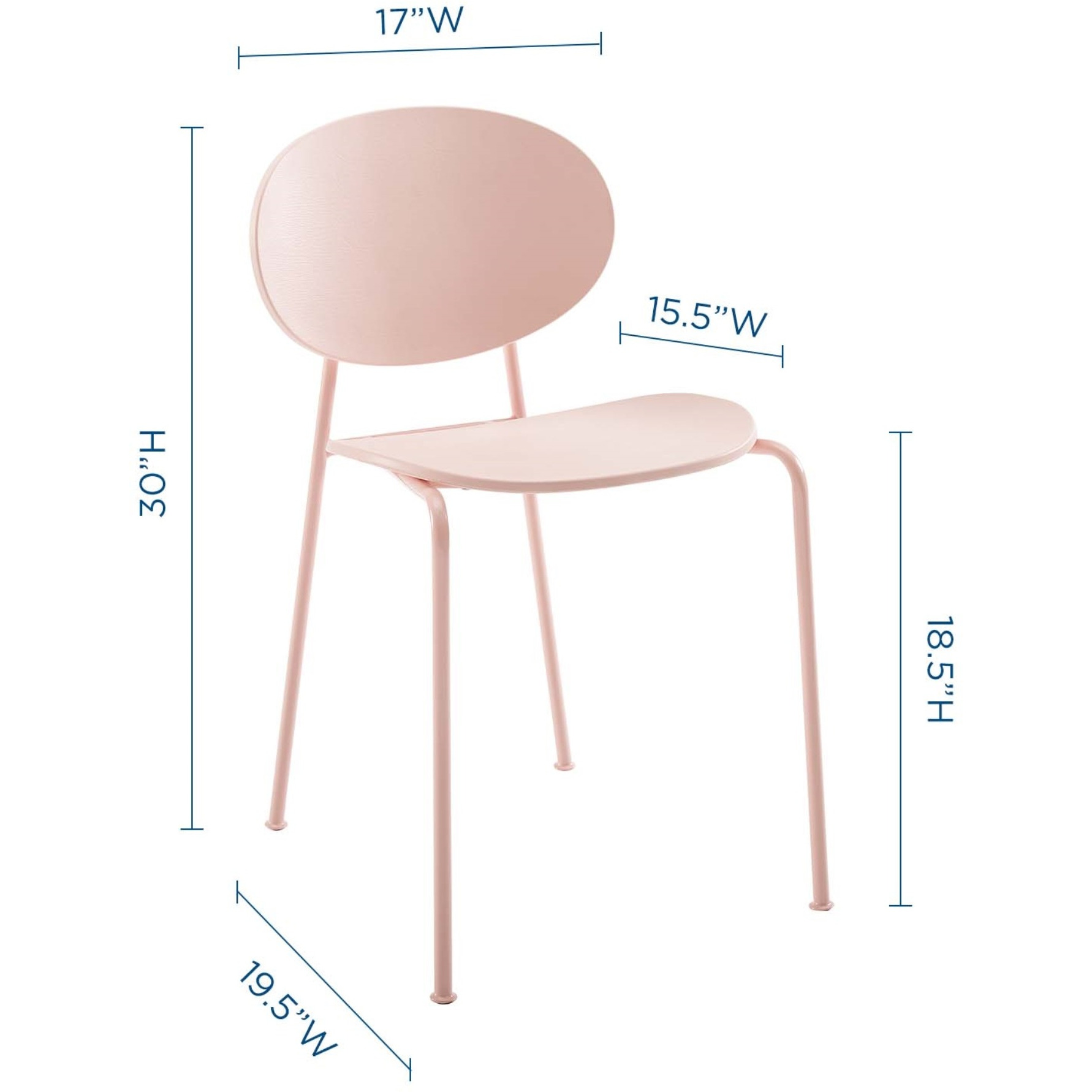 Palette Dining Side Chair Set of 2 Pink
