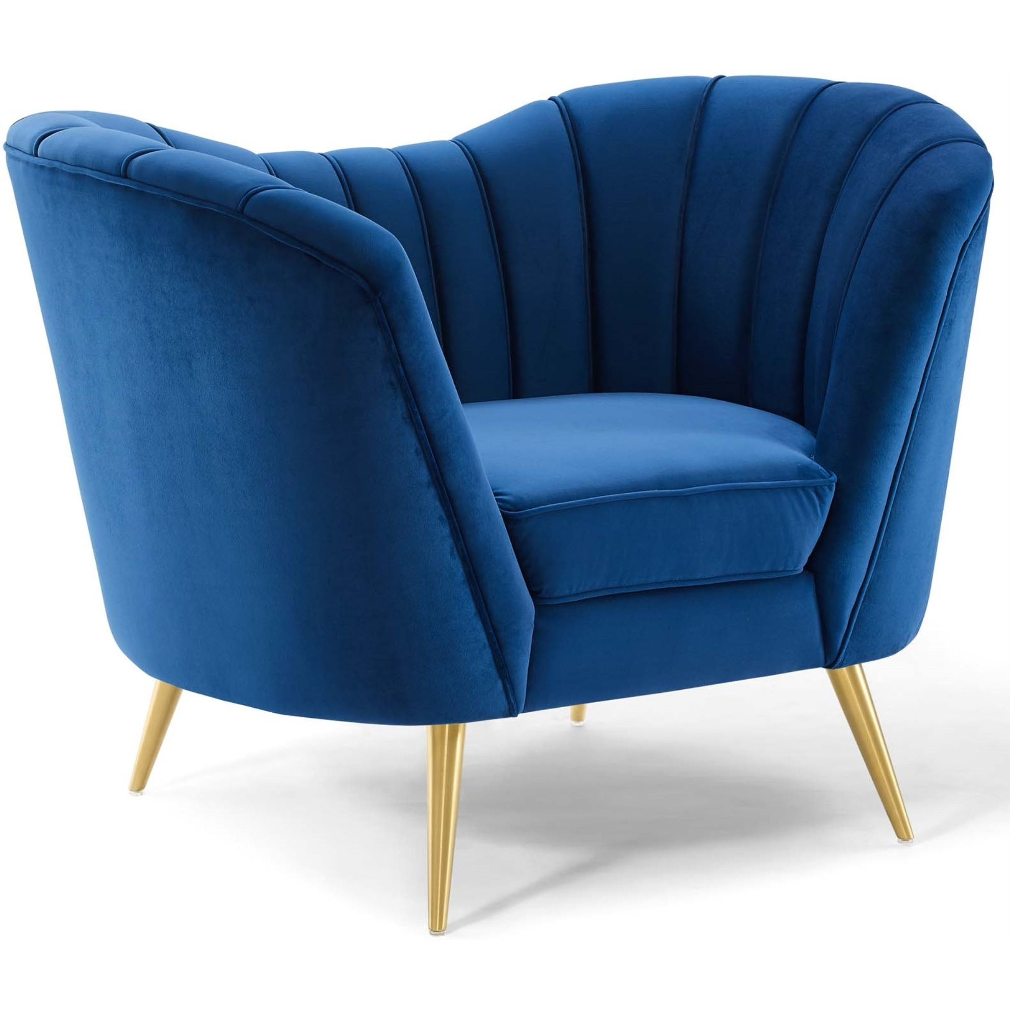 Opportunity Performance Velvet Armchair Navy
