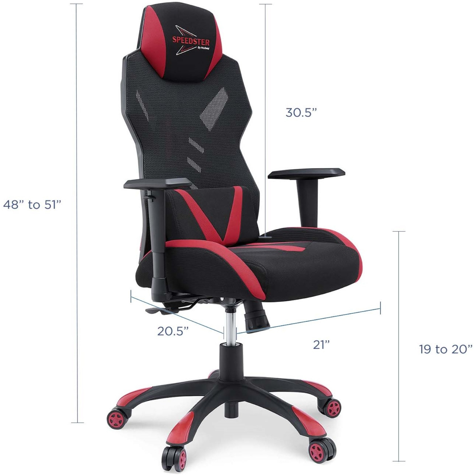 Speedster Mesh Gaming Computer Chair Black Red