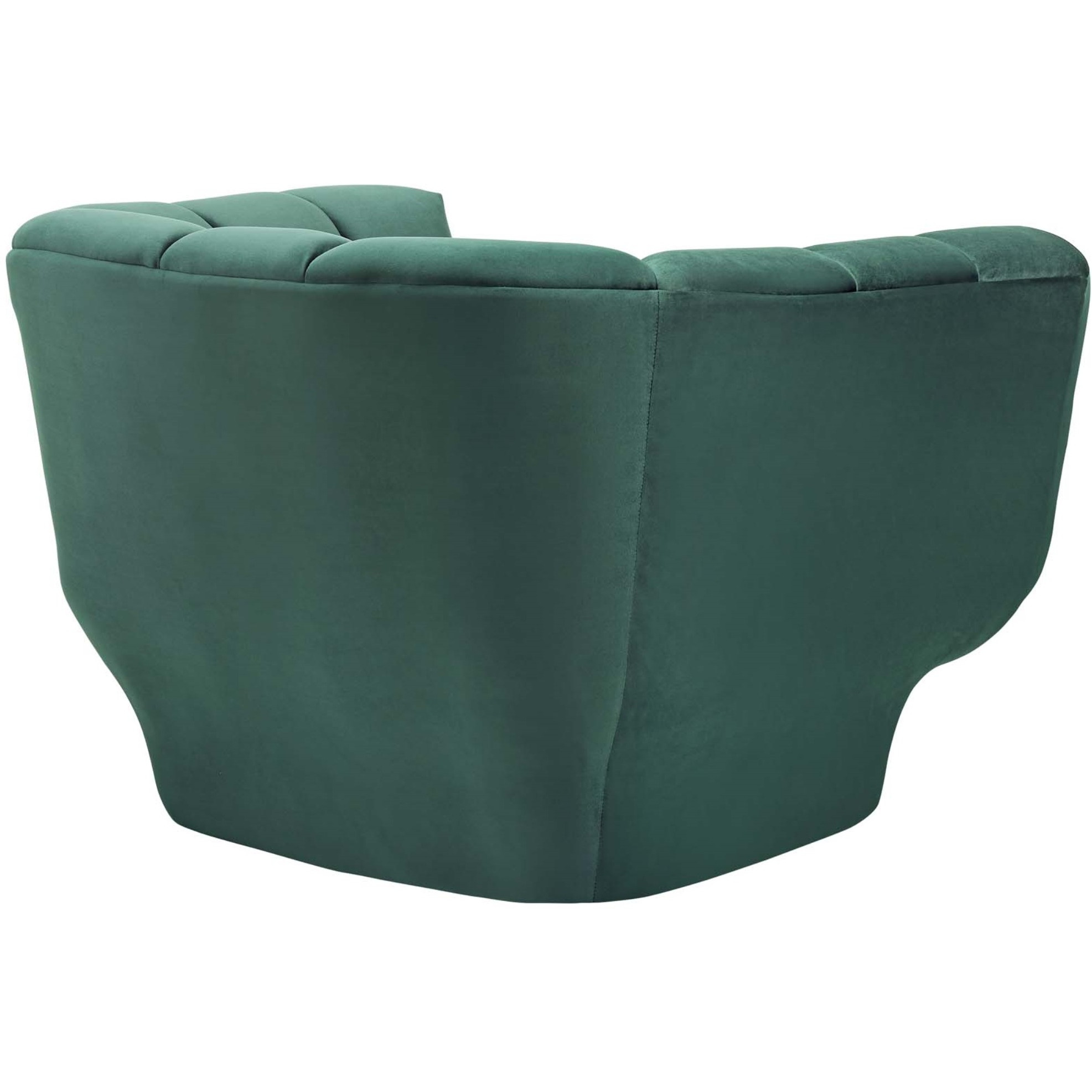 Entertain Vertical Channel Tufted Performance Velvet Armchair Set of 2 Green