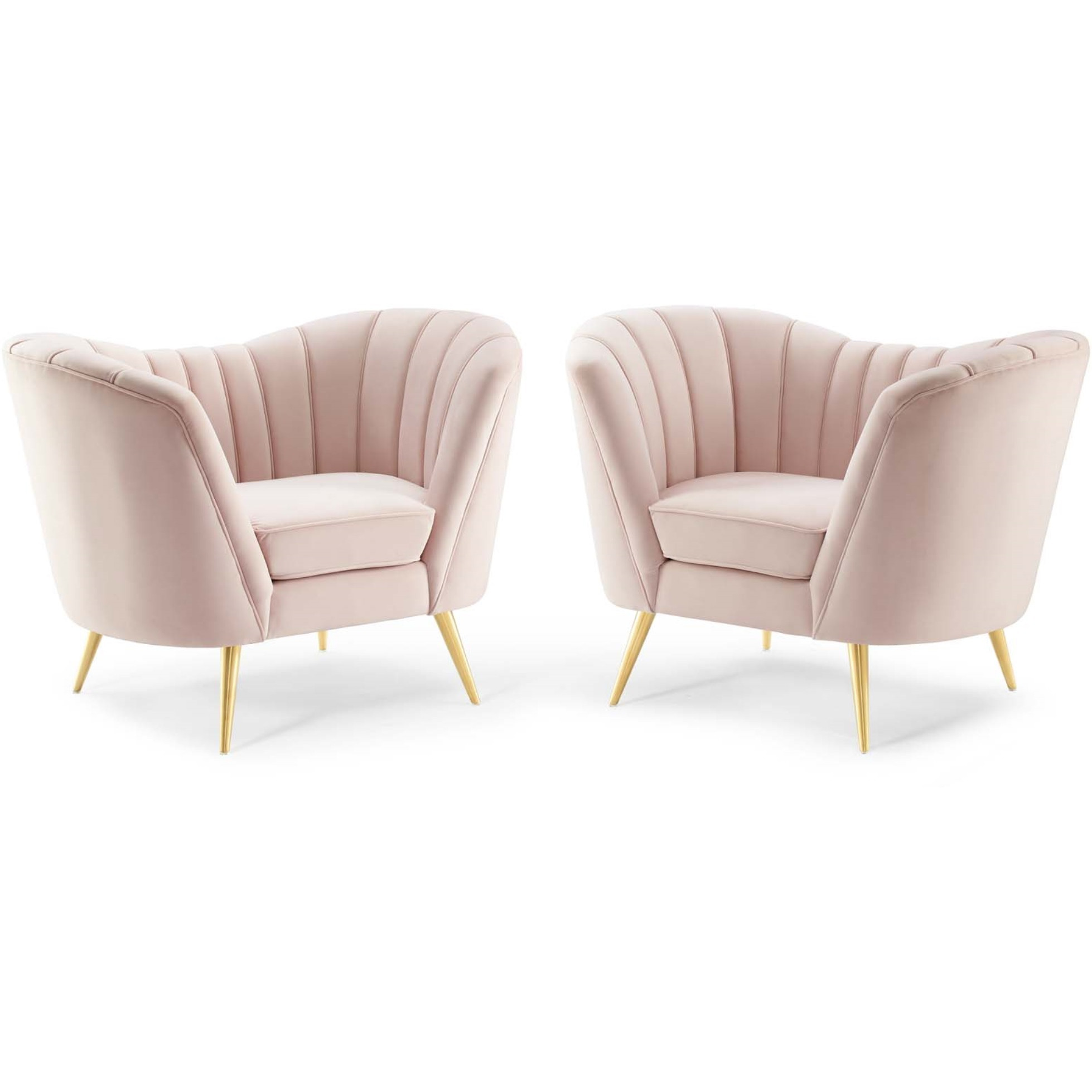 Opportunity Performance Velvet Armchair Set of 2 Pink