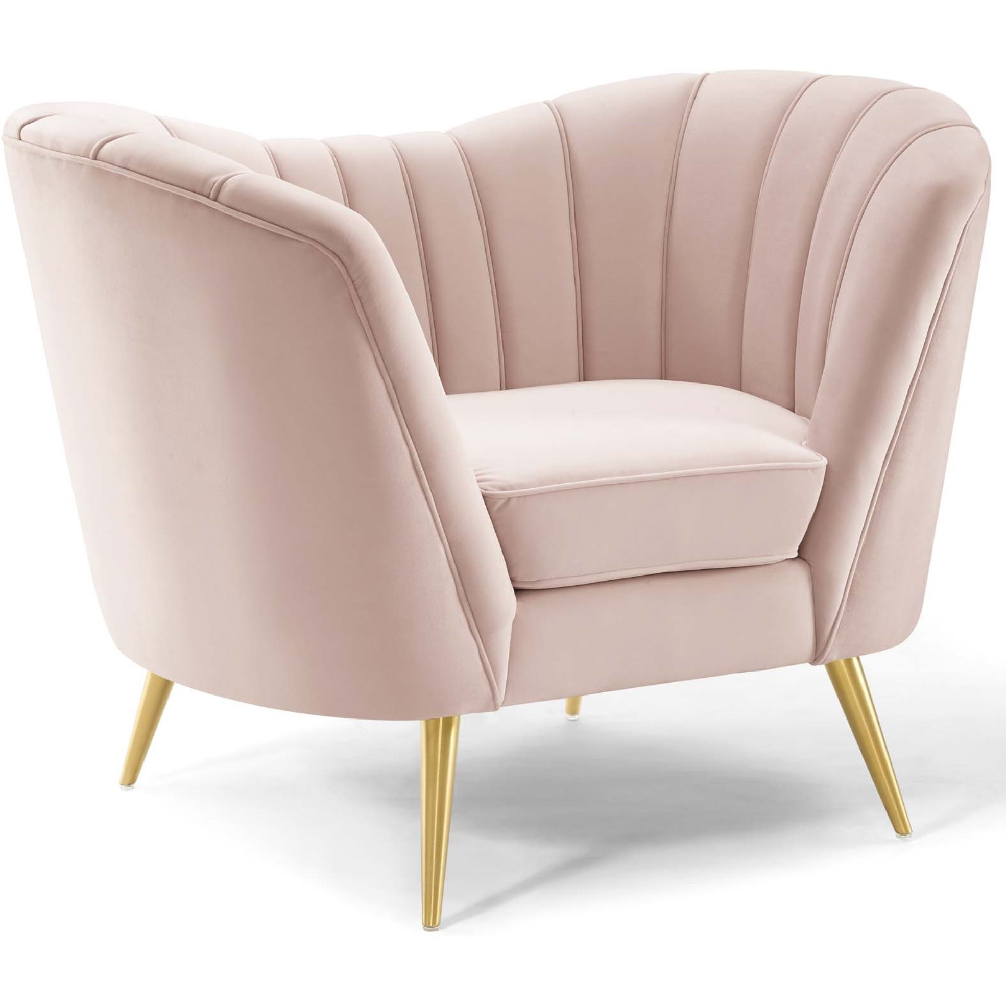 Opportunity Performance Velvet Armchair Set of 2 Pink