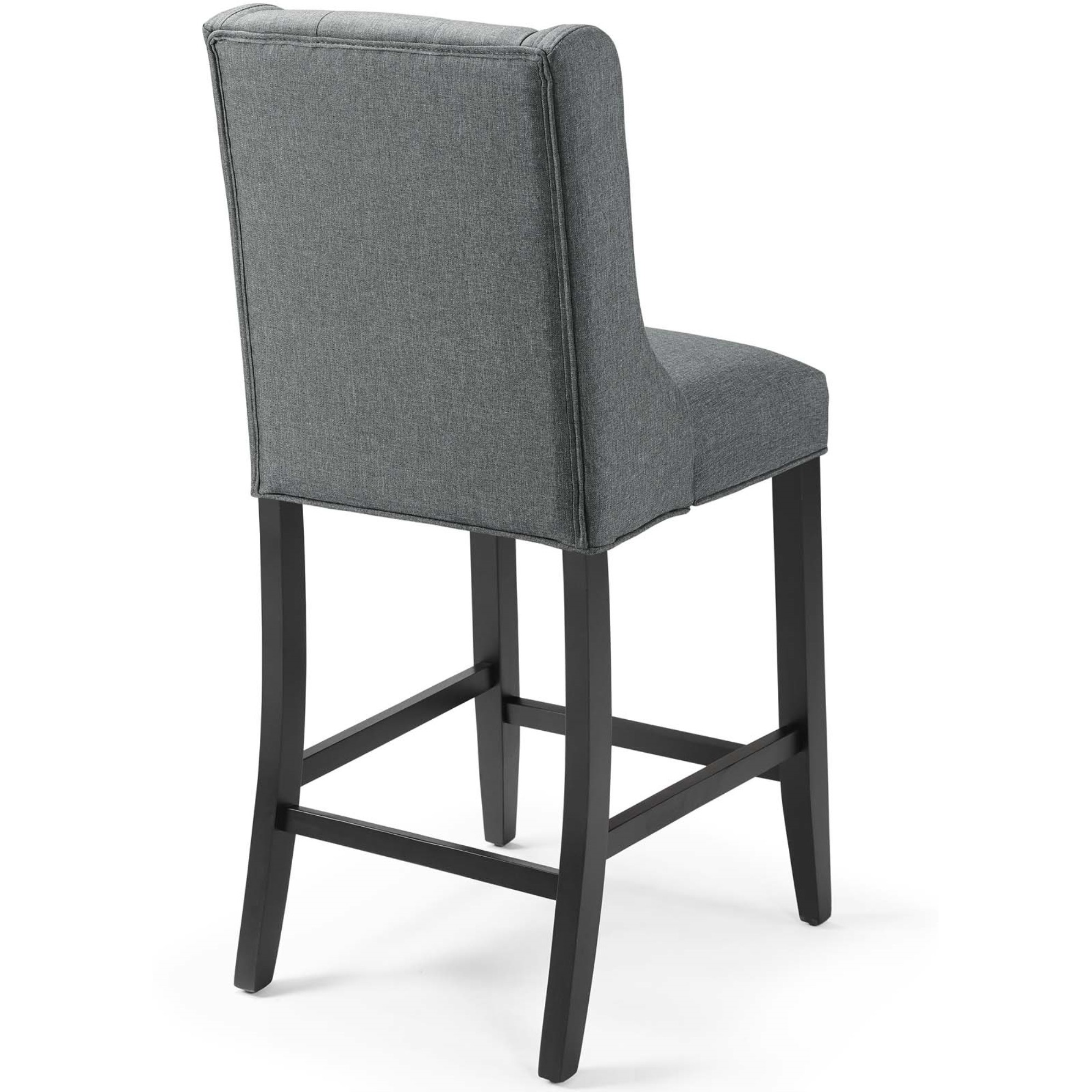 Baronet Tufted Button Upholstered Fabric Counter Stool Gray
