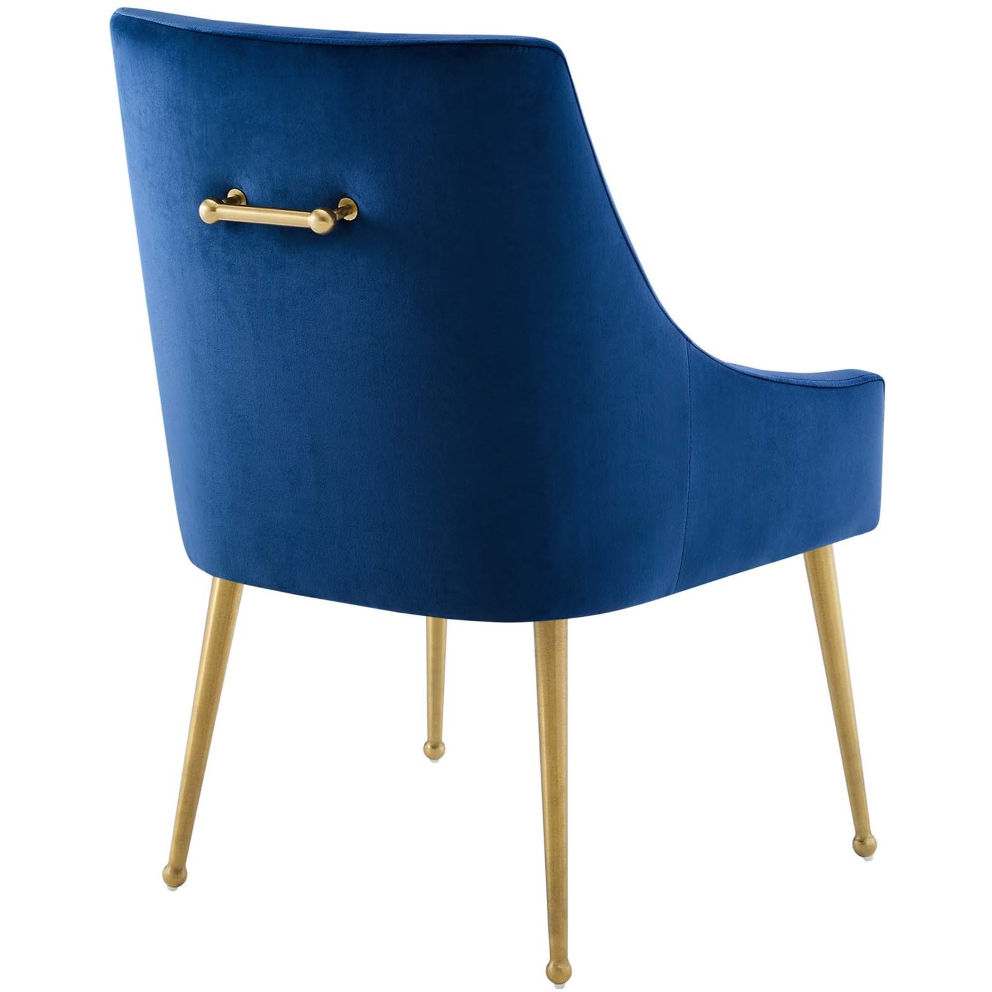 Discern Upholstered Performance Velvet Dining Chair Set of 2 Navy
