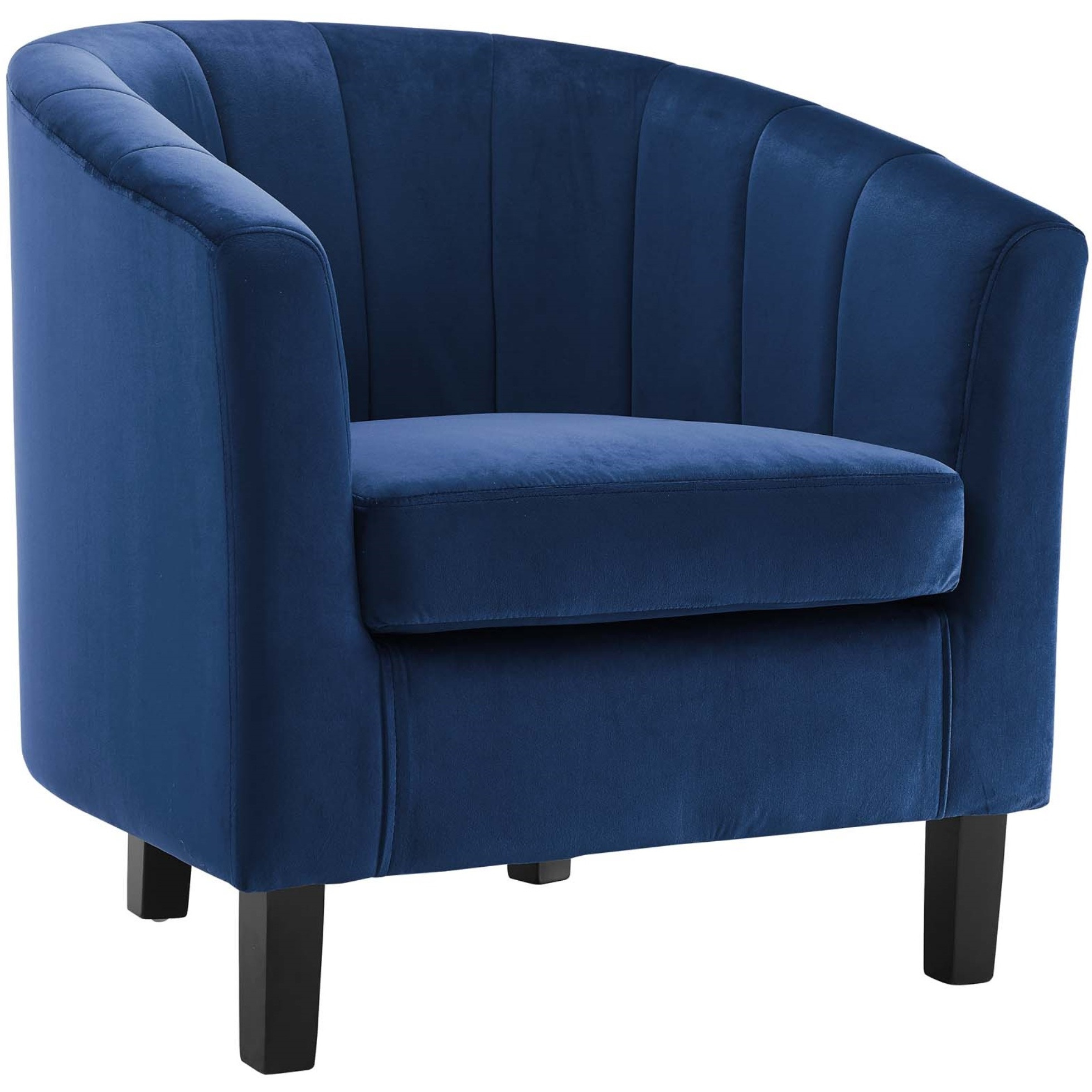Prospect Channel Tufted Performance Velvet Armchair Set of 2 Navy