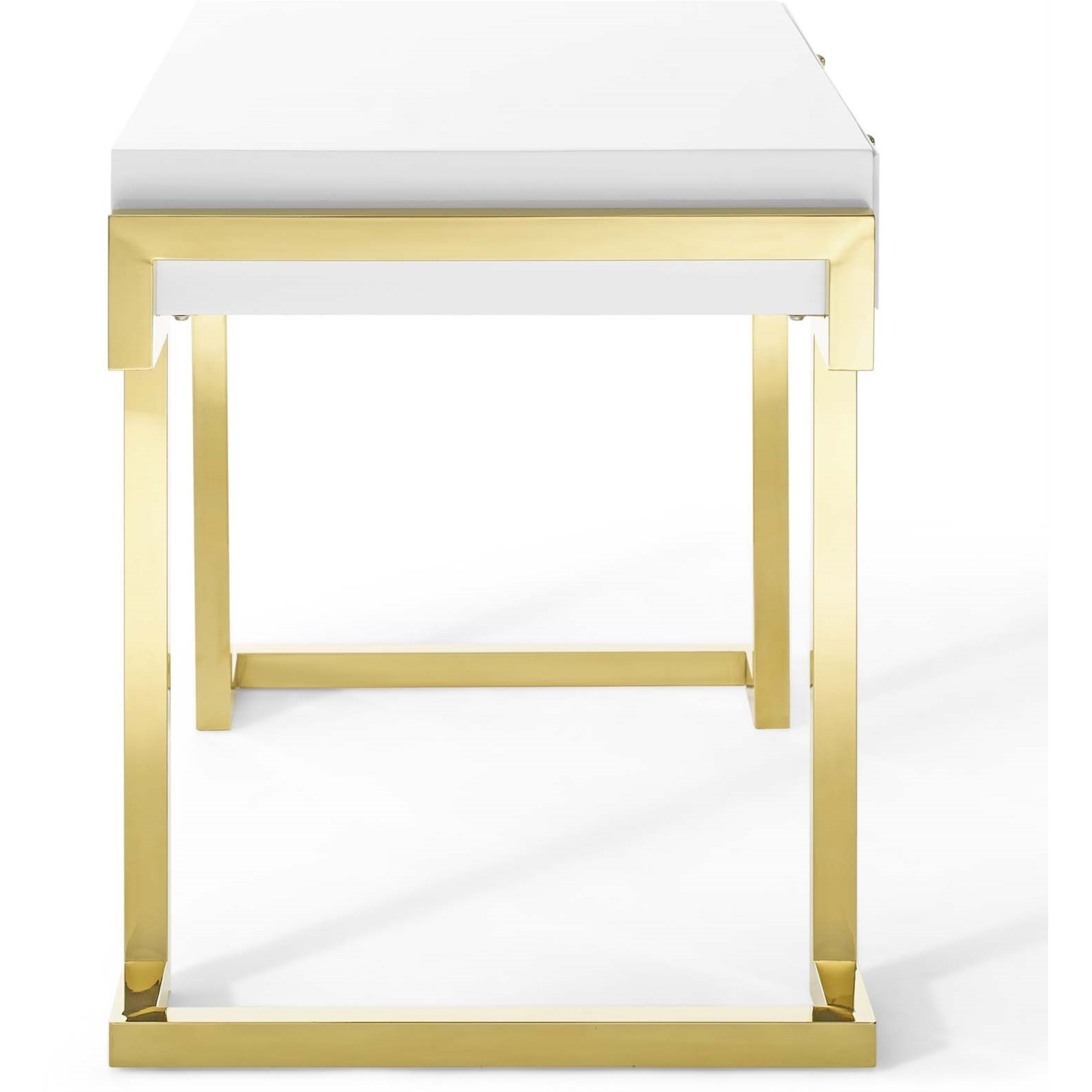 Ring Office Desk Gold White