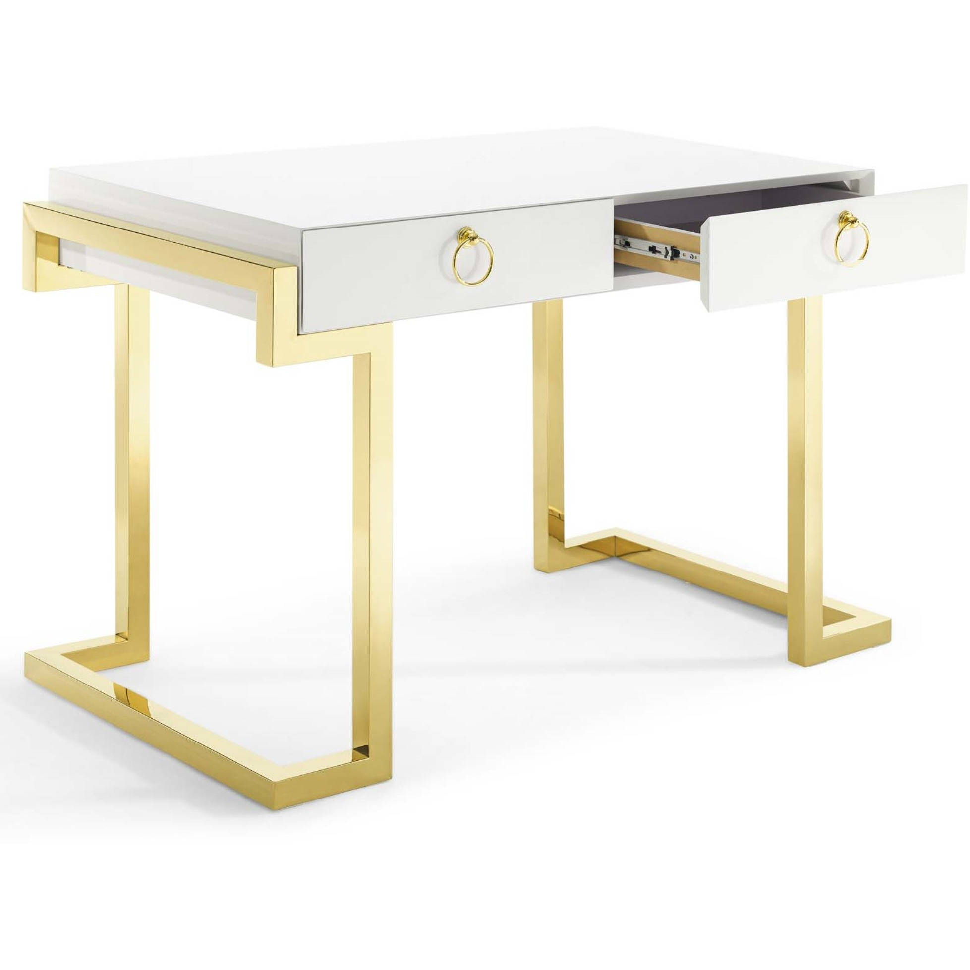 Ring Office Desk Gold White