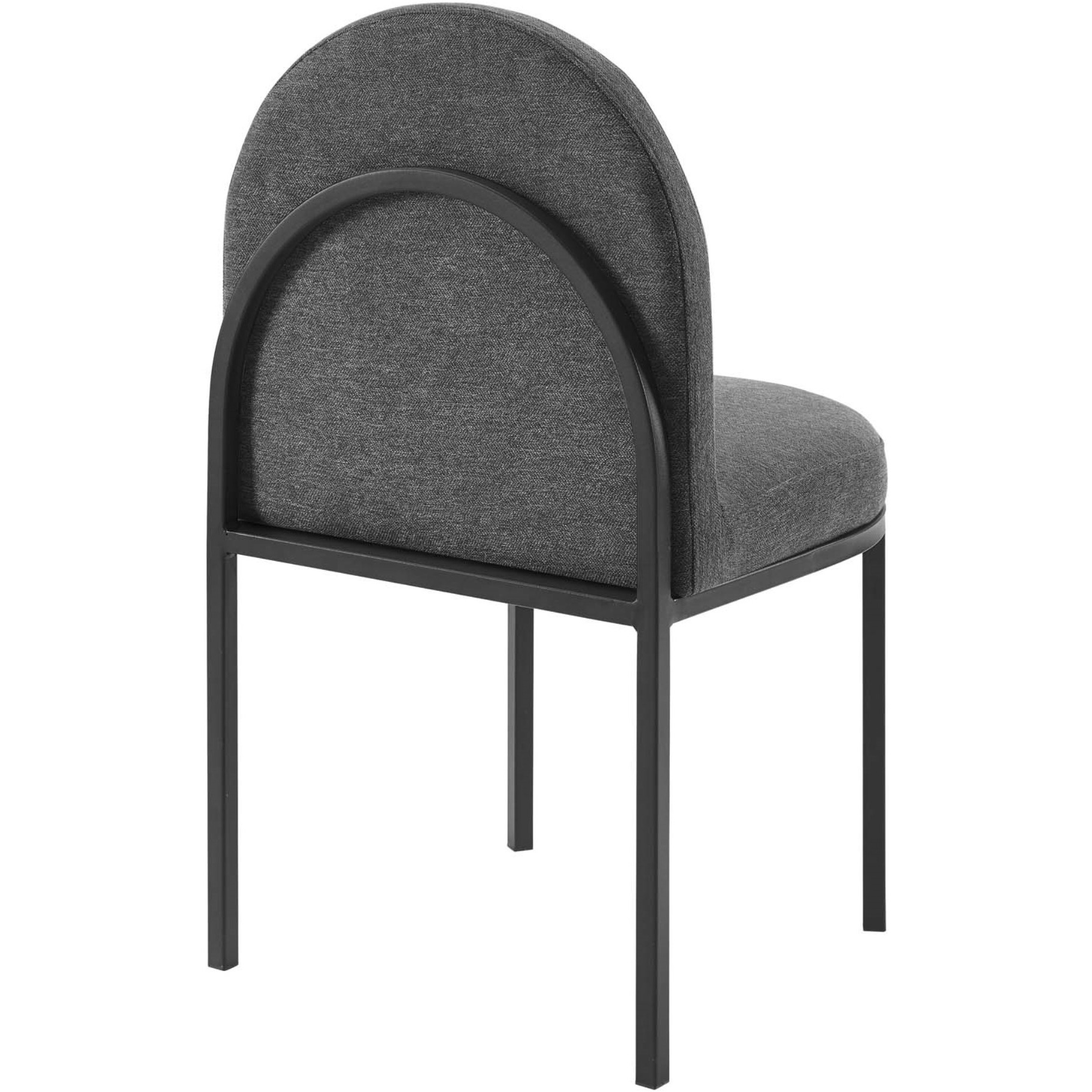 Isla Channel Tufted Upholstered Fabric Dining Side Chair Black Charcoal