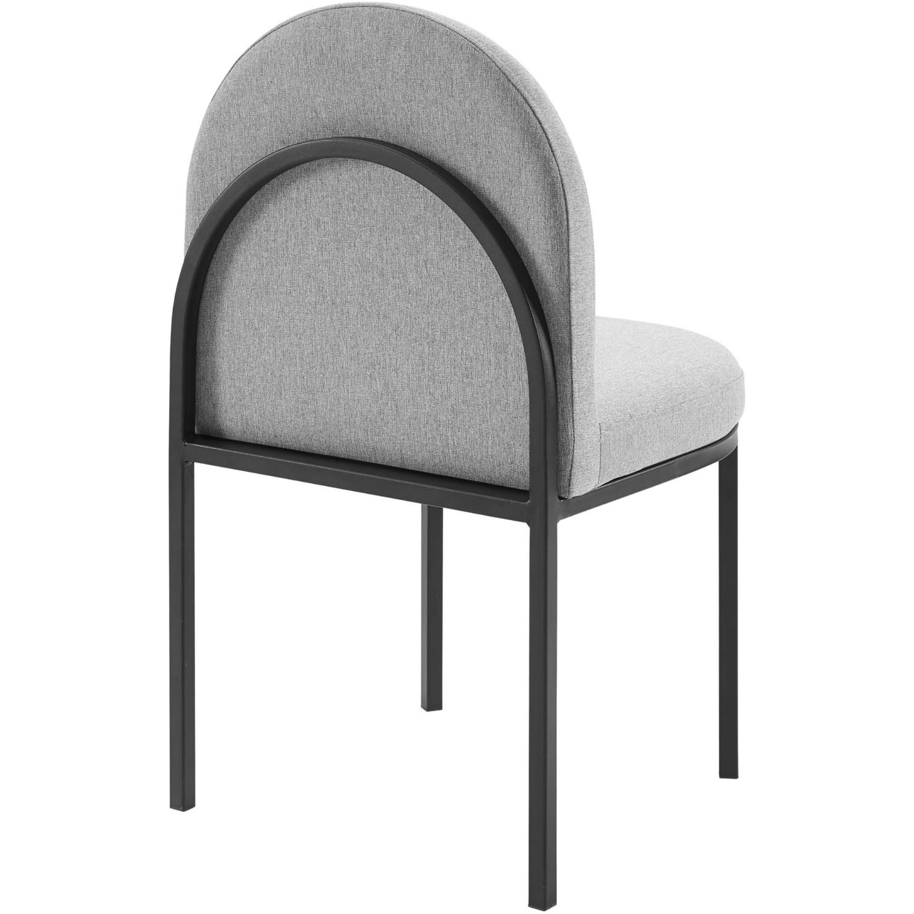 Isla Channel Tufted Upholstered Fabric Dining Side Chair Black Light Gray
