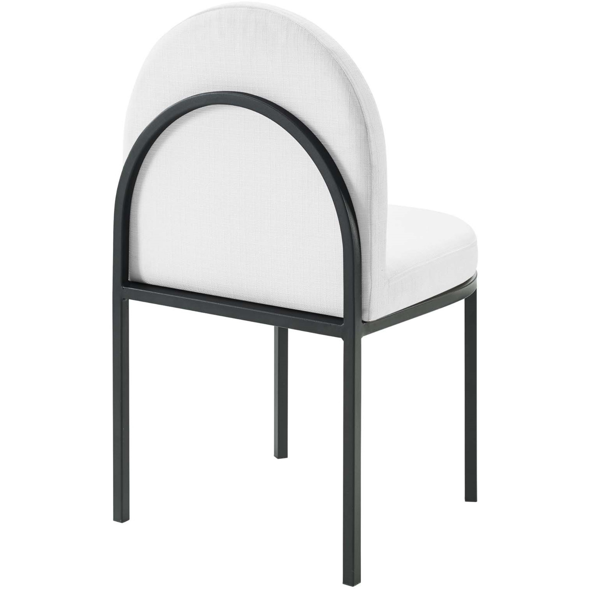 Isla Channel Tufted Upholstered Fabric Dining Side Chair Black White