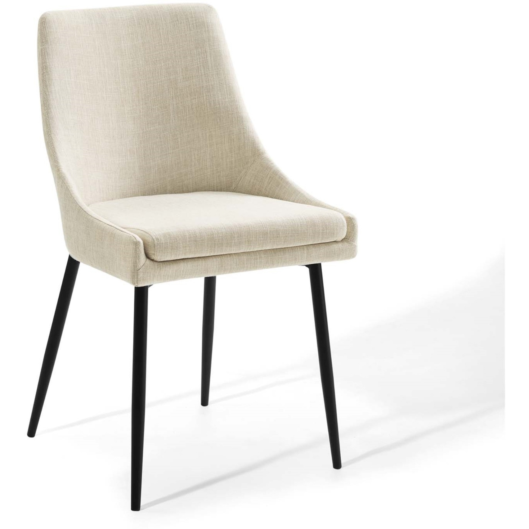 Viscount Upholstered Fabric Dining Chairs - Set of 2 Black Beige