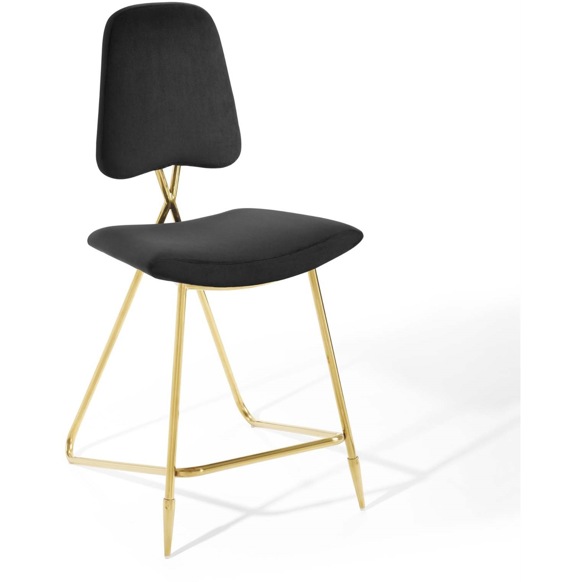 Ponder Performance Velvet Counter Stool Black