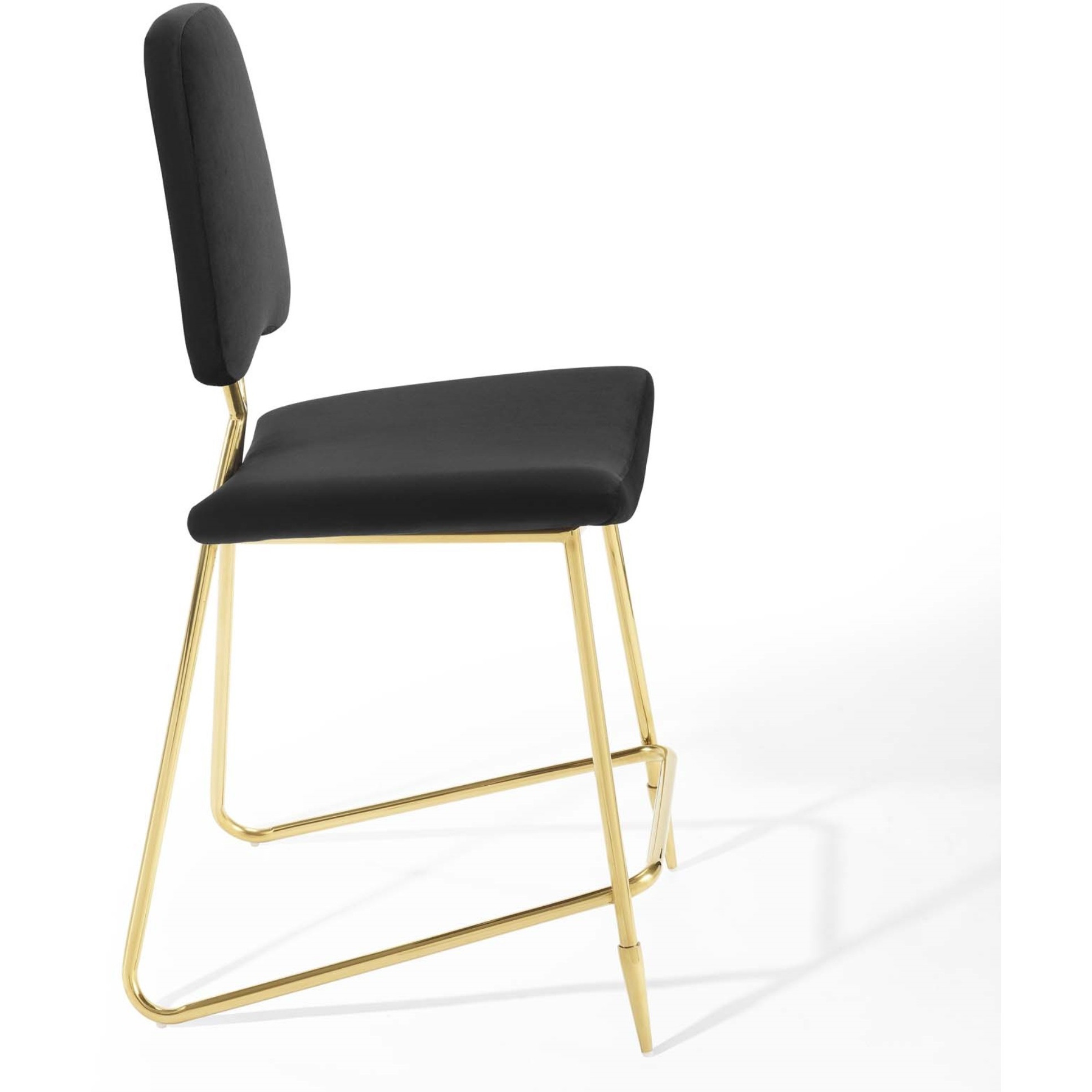 Ponder Performance Velvet Counter Stool Black