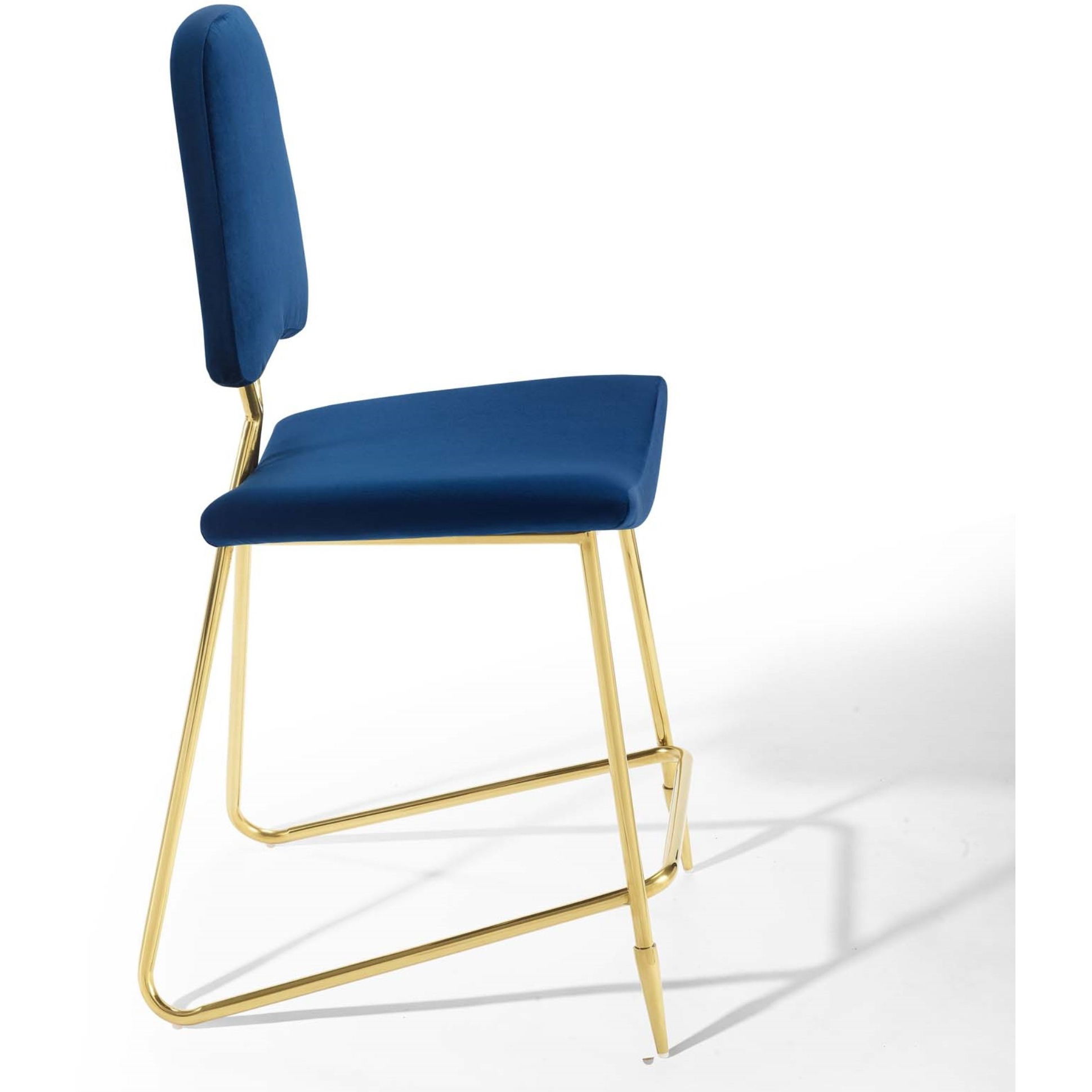 Ponder Performance Velvet Counter Stool Navy