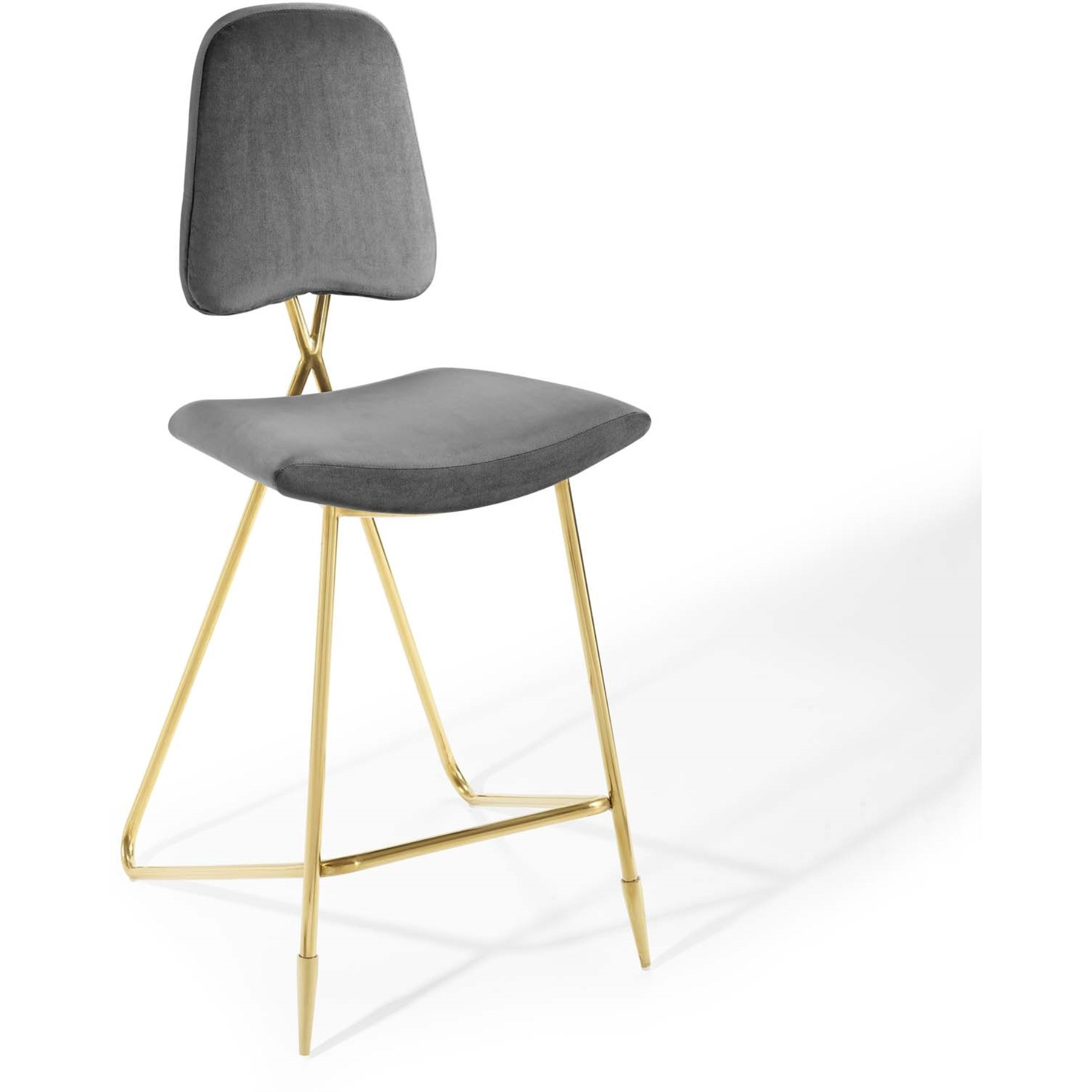 Ponder Performance Velvet Bar Stool Gray
