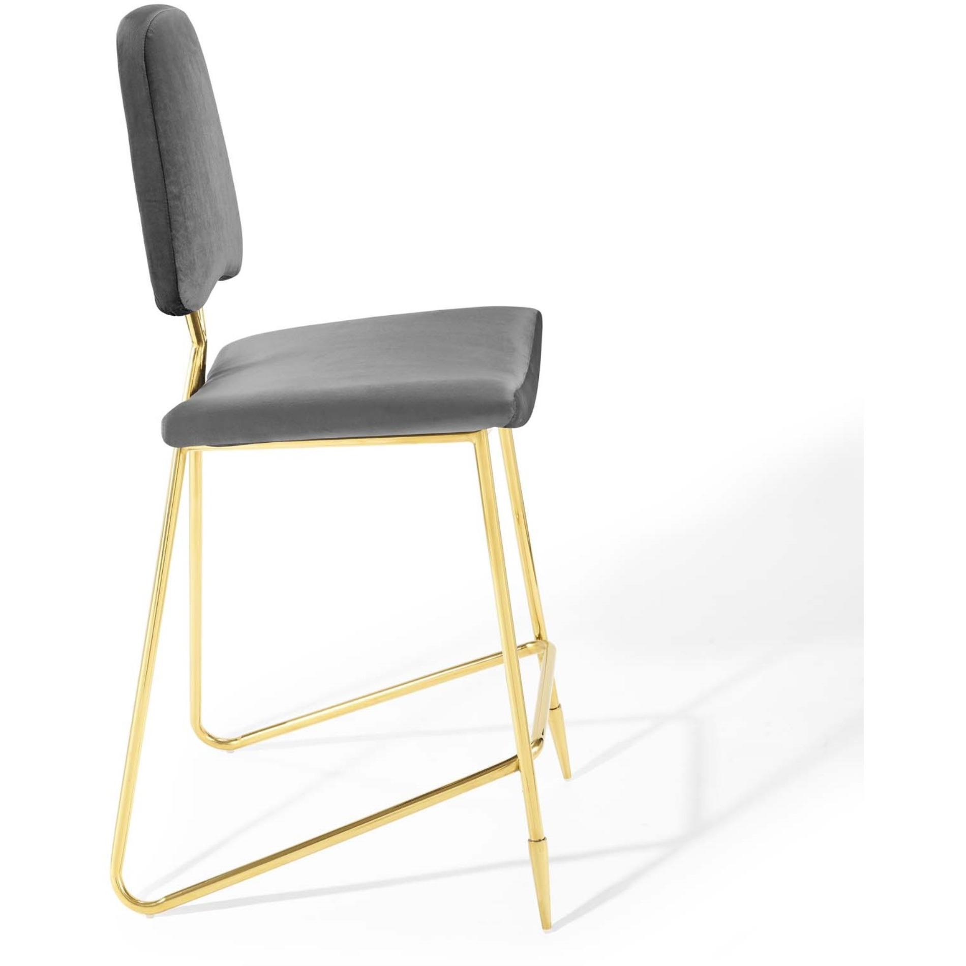 Ponder Performance Velvet Bar Stool Gray