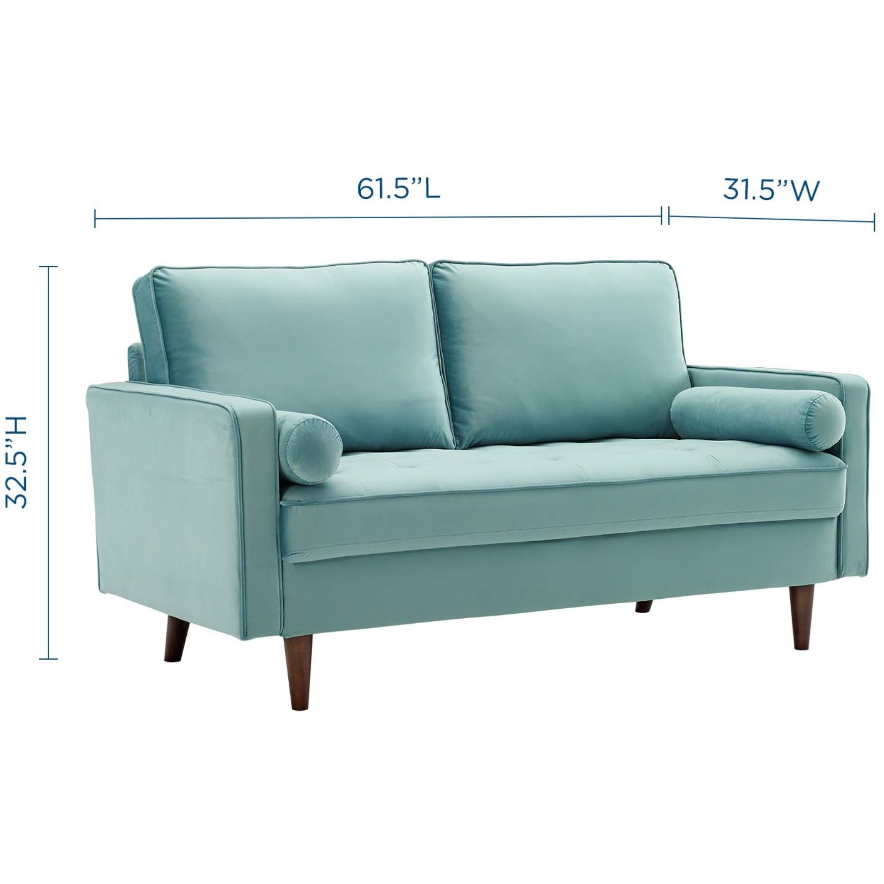 Valour Performance Velvet Loveseat Mint