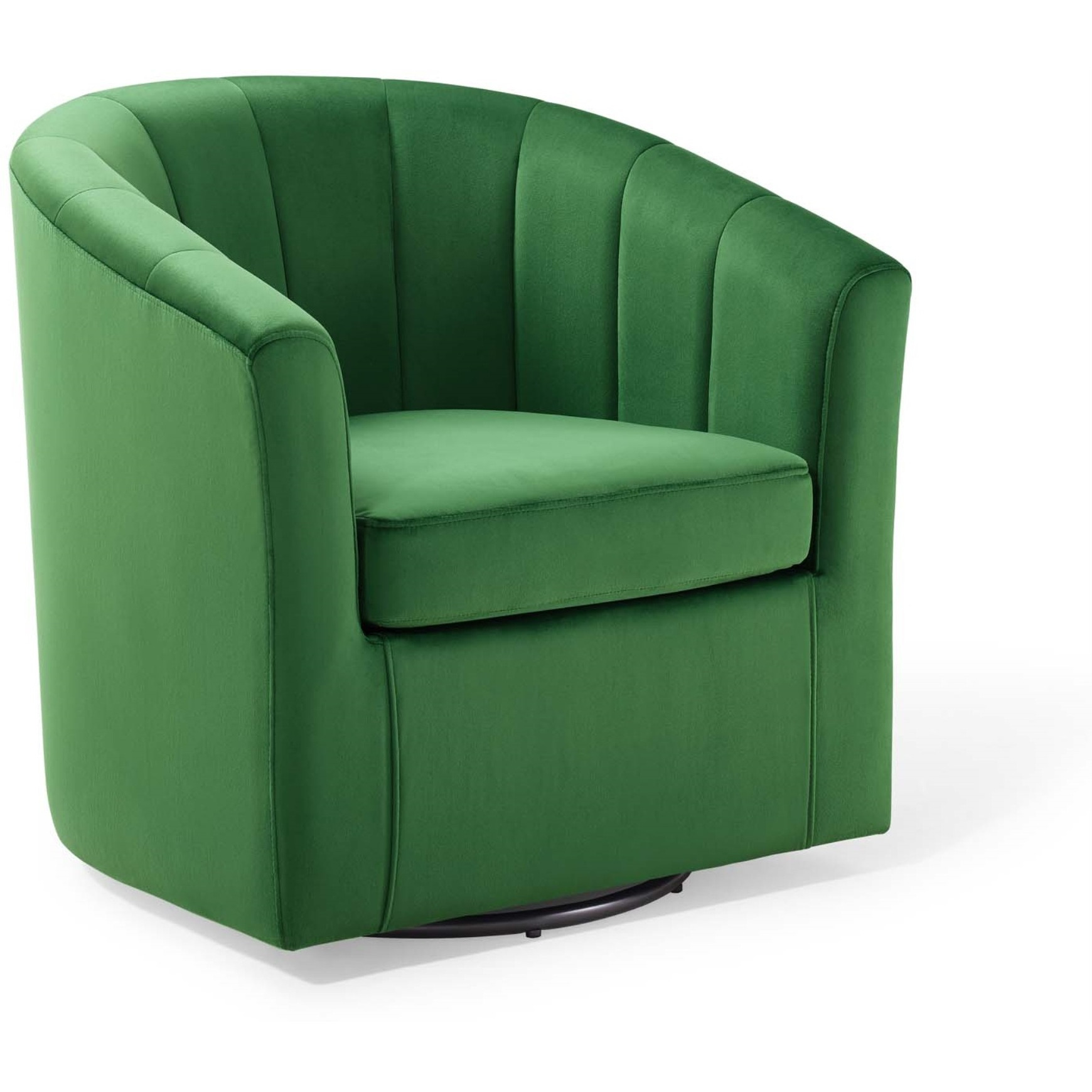 Prospect Performance Velvet Swivel Armchair Emerald
