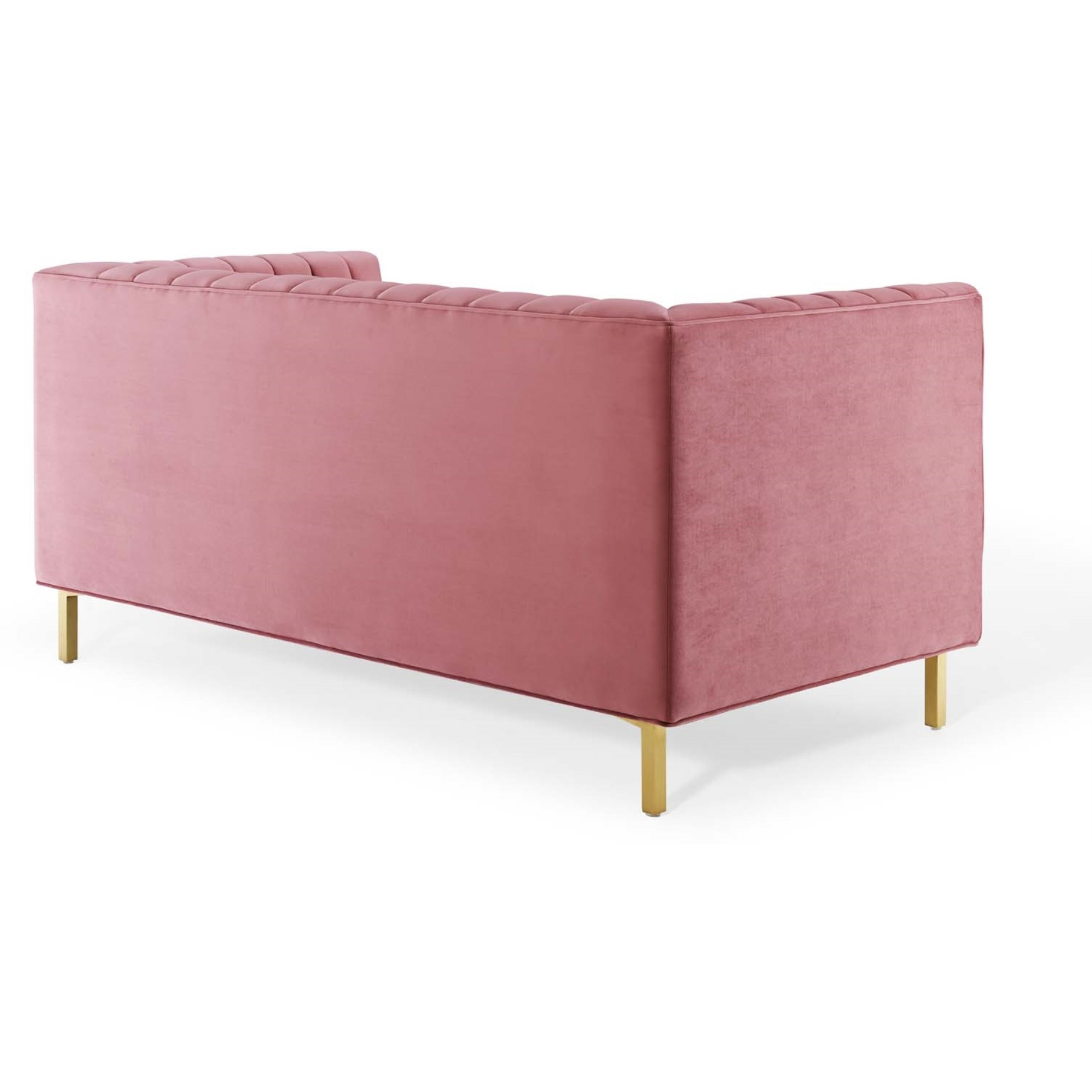 Shift Channel Tufted Performance Velvet Loveseat Dusty Rose