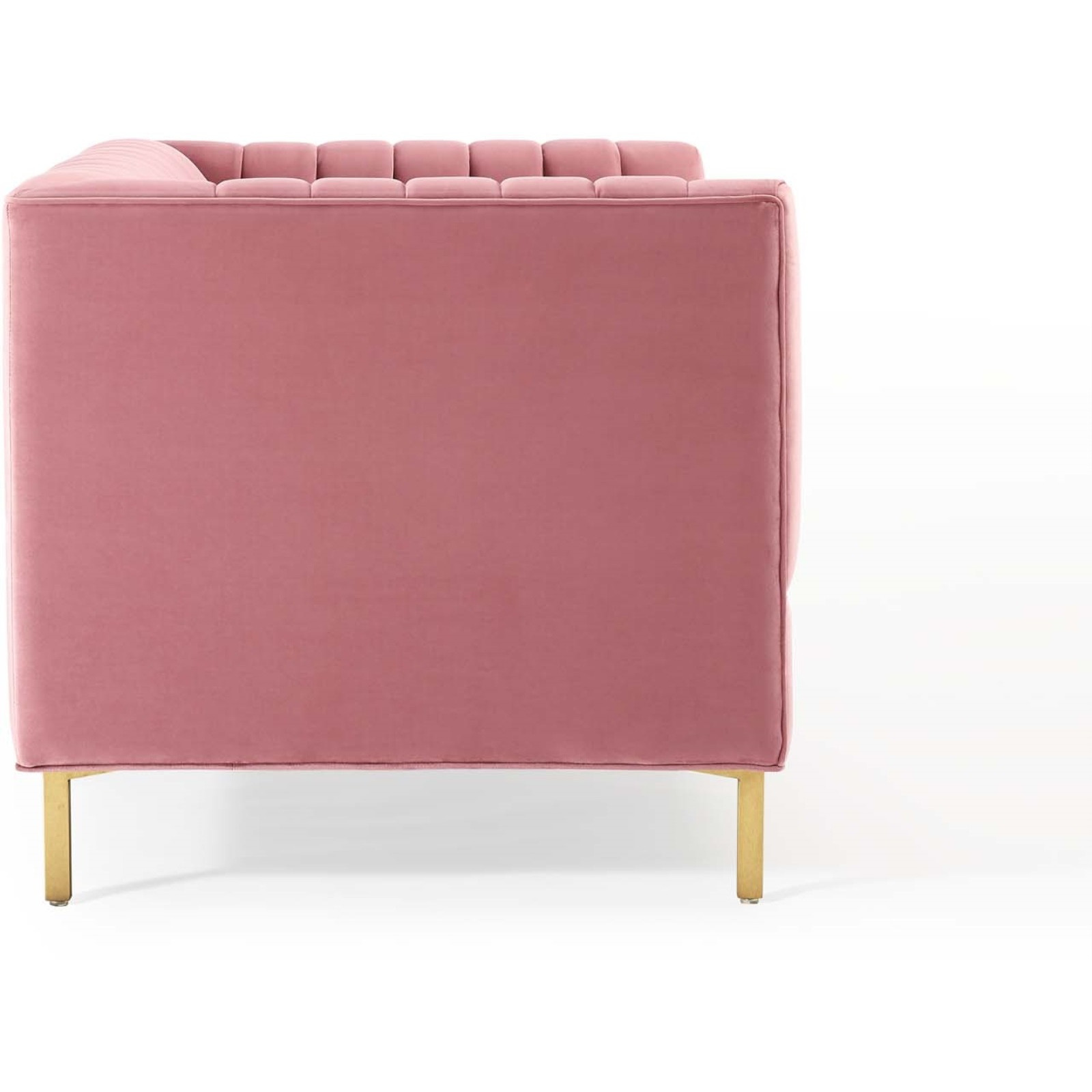 Shift Channel Tufted Performance Velvet Loveseat Dusty Rose