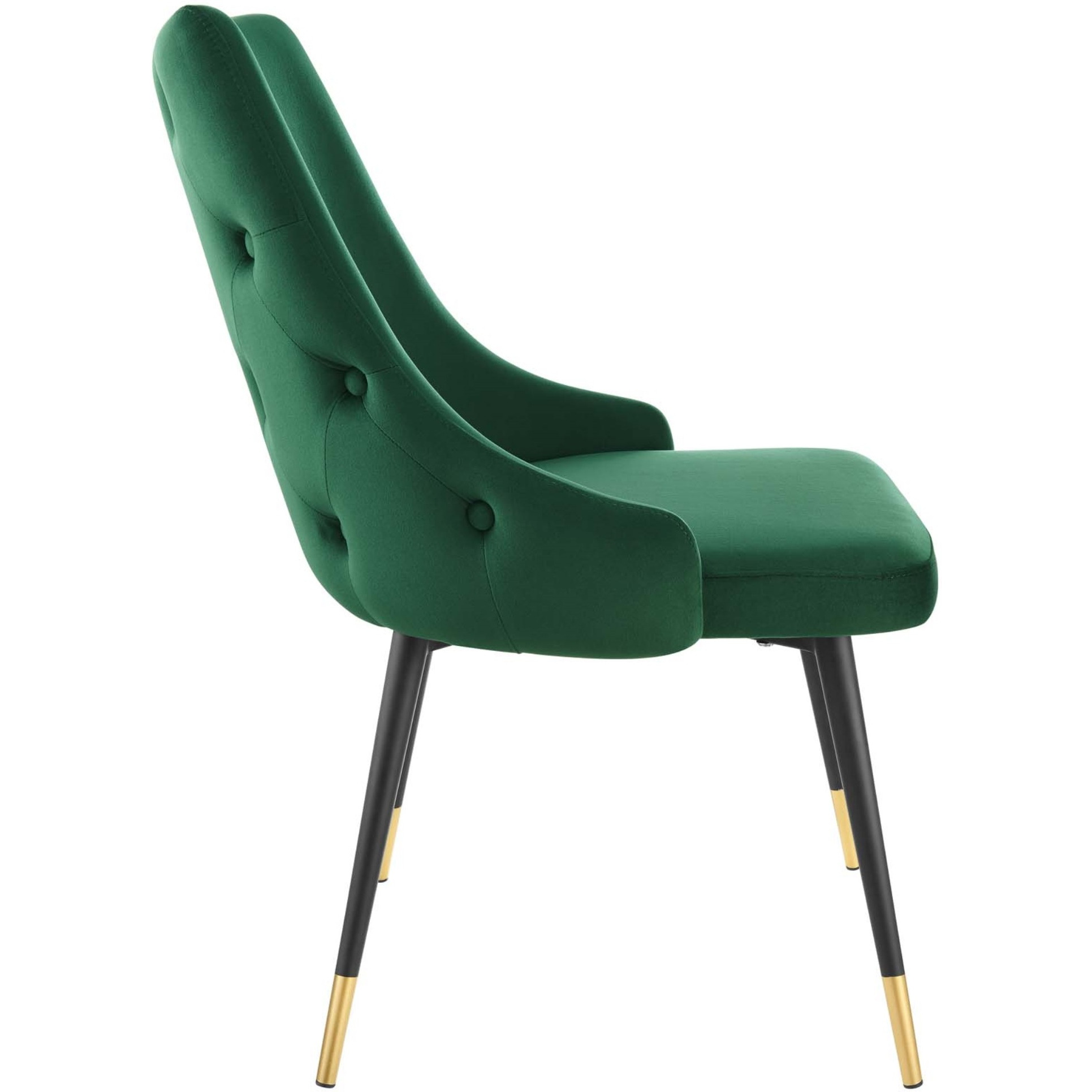 Adorn Tufted Performance Velvet Dining Side Chair Green
