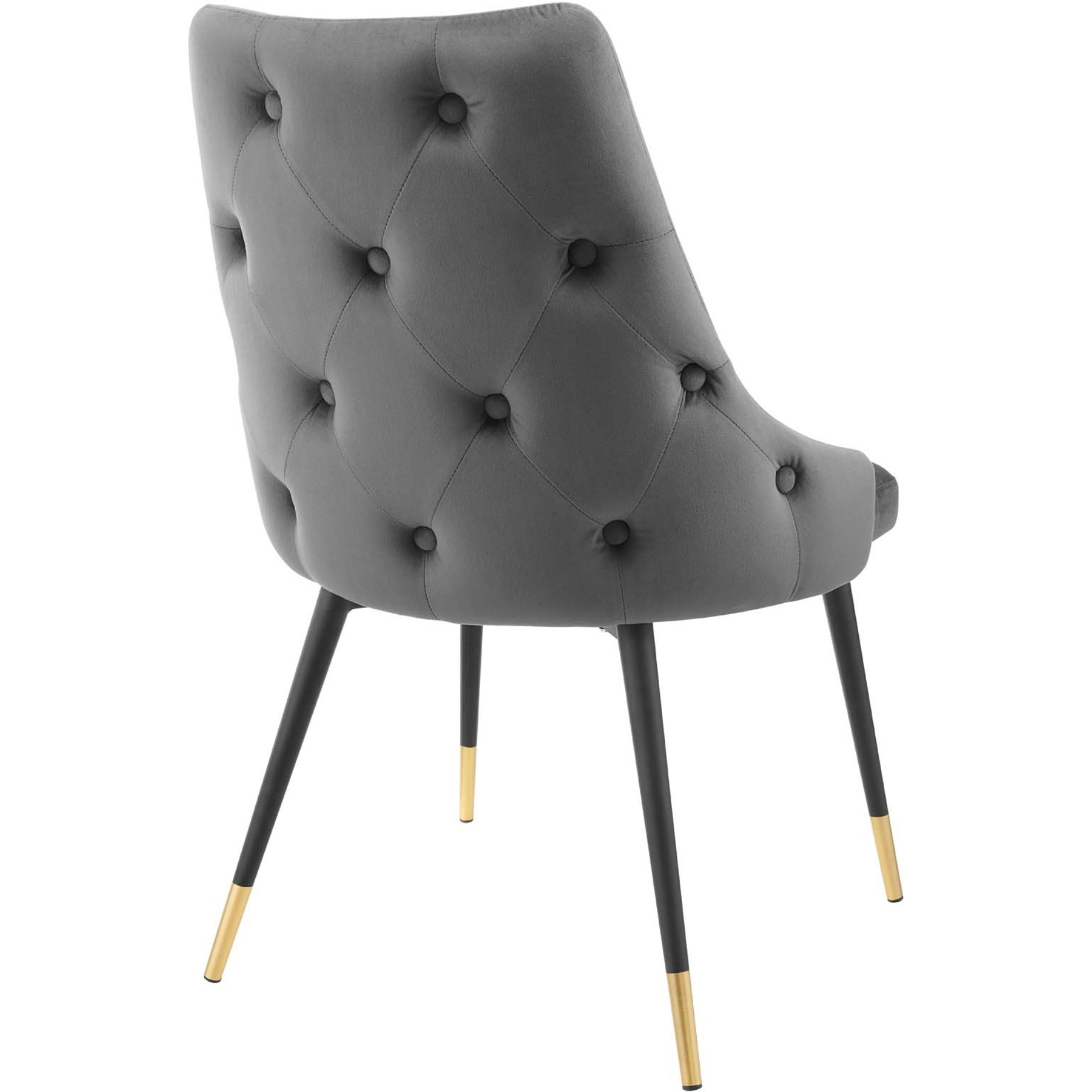 Adorn Tufted Performance Velvet Dining Side Chair Gray