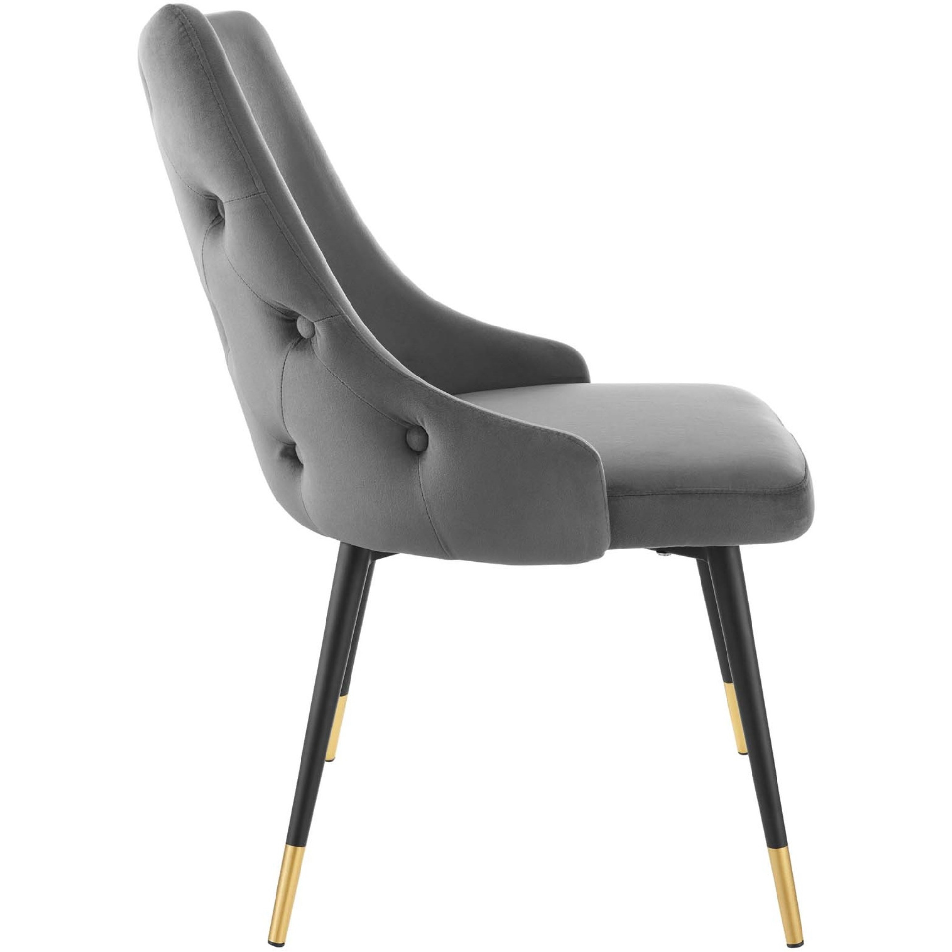 Adorn Tufted Performance Velvet Dining Side Chair Gray