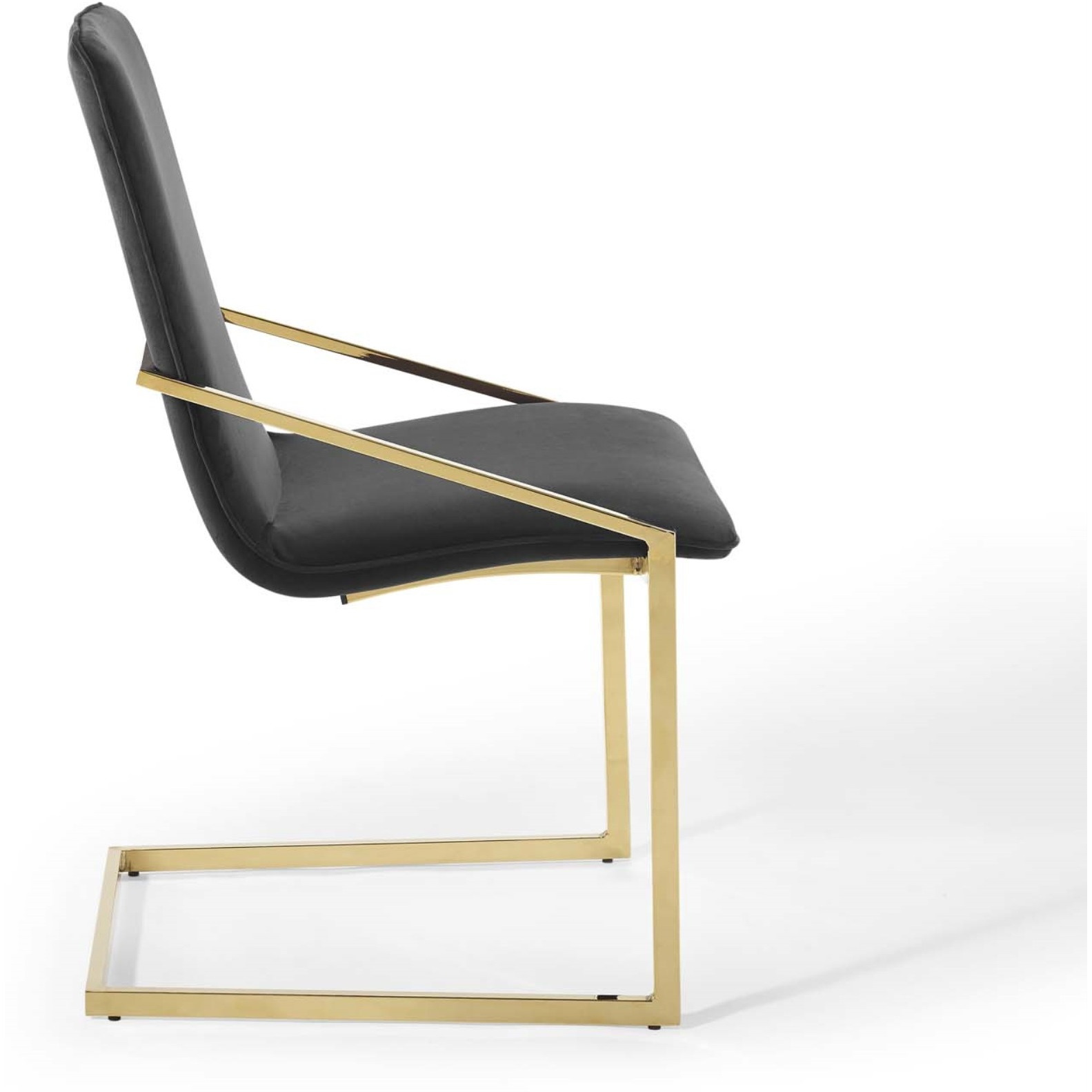 Pitch Dining Armchair Performance Velvet Set of 2 Gold Black