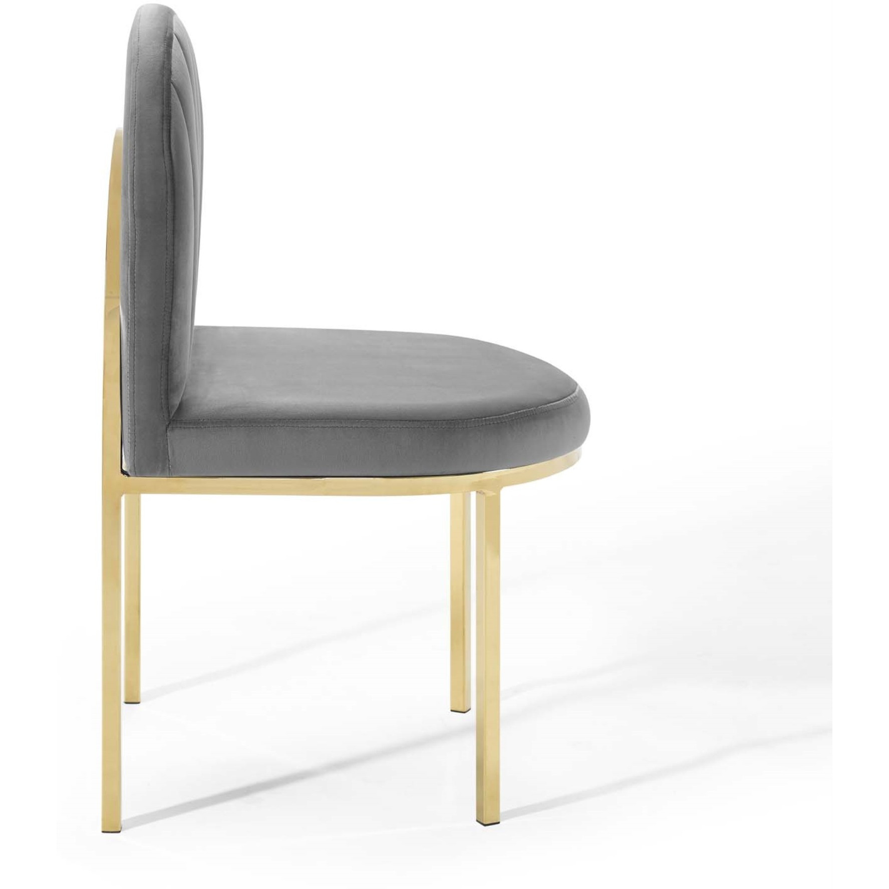 Isla Dining Side Chair Performance Velvet Set of 2 Gold Gray