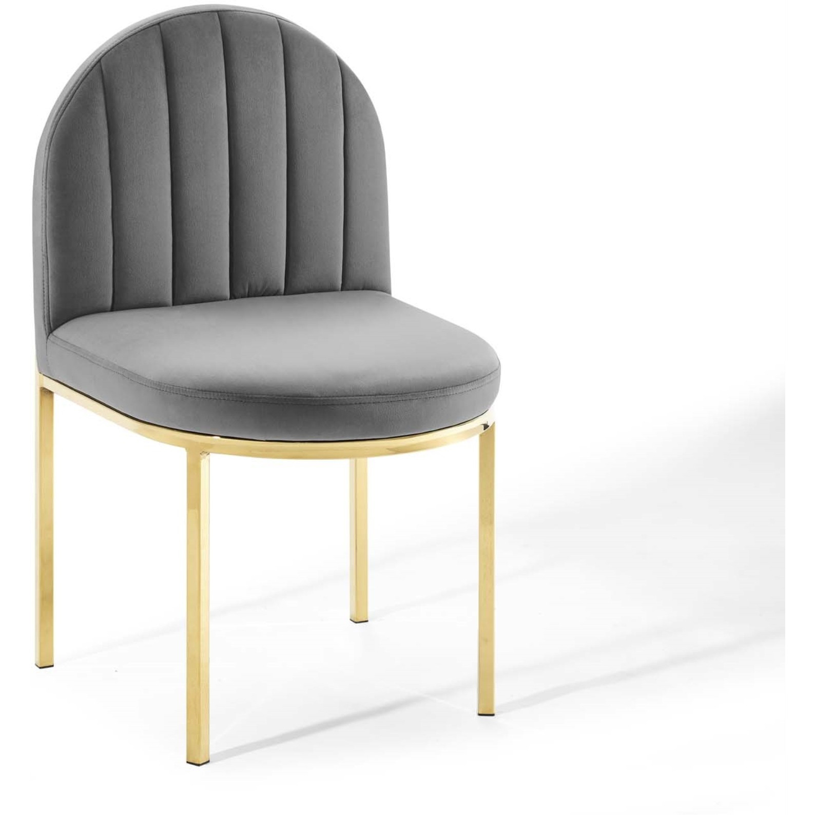 Isla Dining Side Chair Performance Velvet Set of 2 Gold Gray