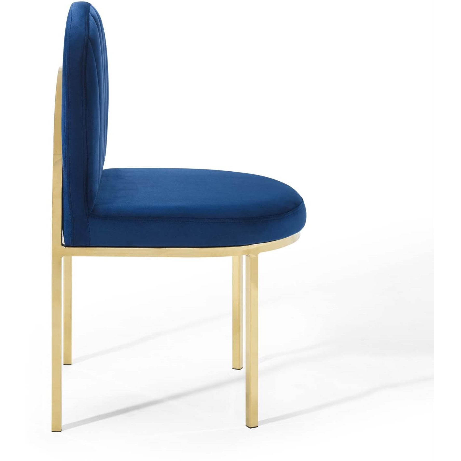 Isla Dining Side Chair Performance Velvet Set of 2 Gold Navy