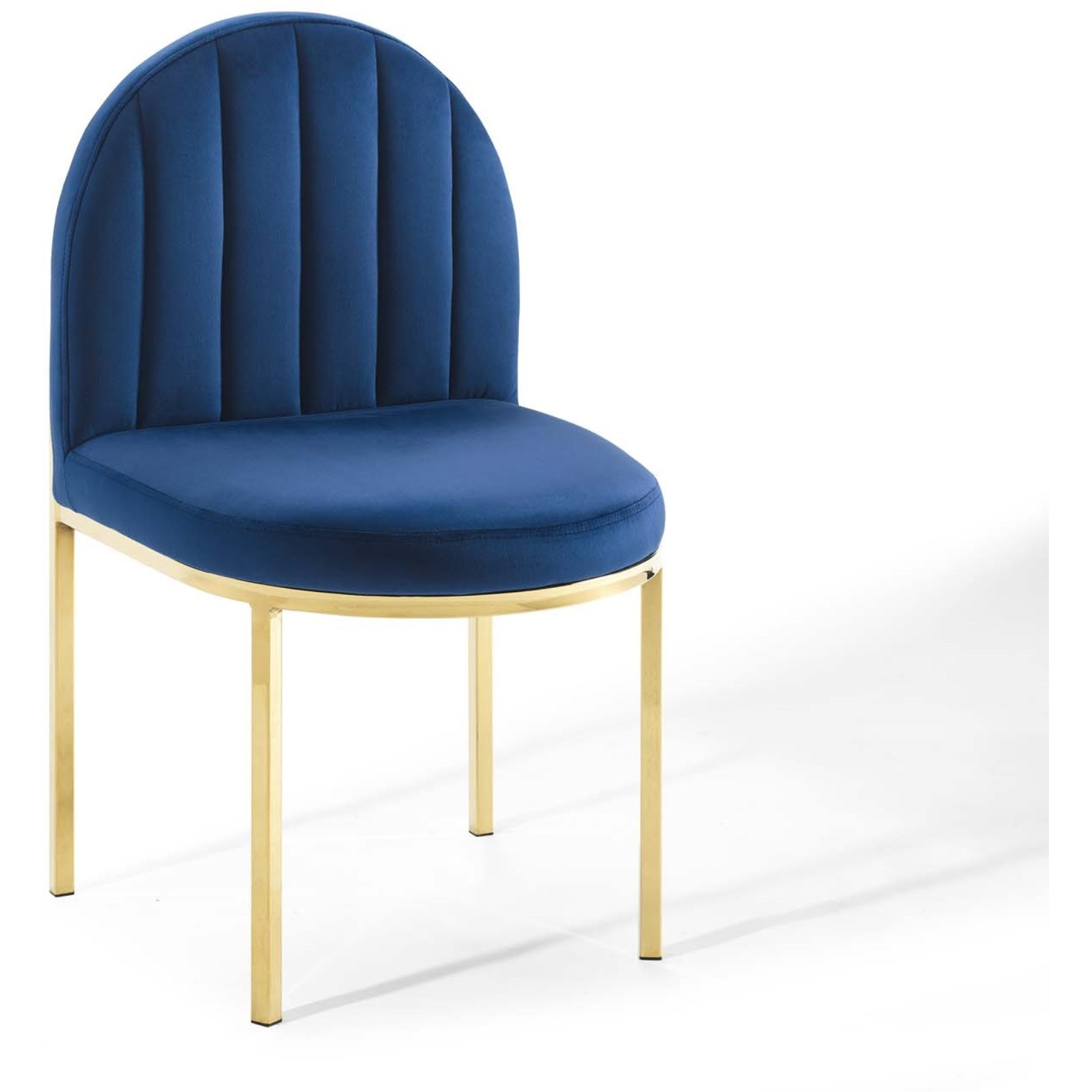 Isla Dining Side Chair Performance Velvet Set of 2 Gold Navy