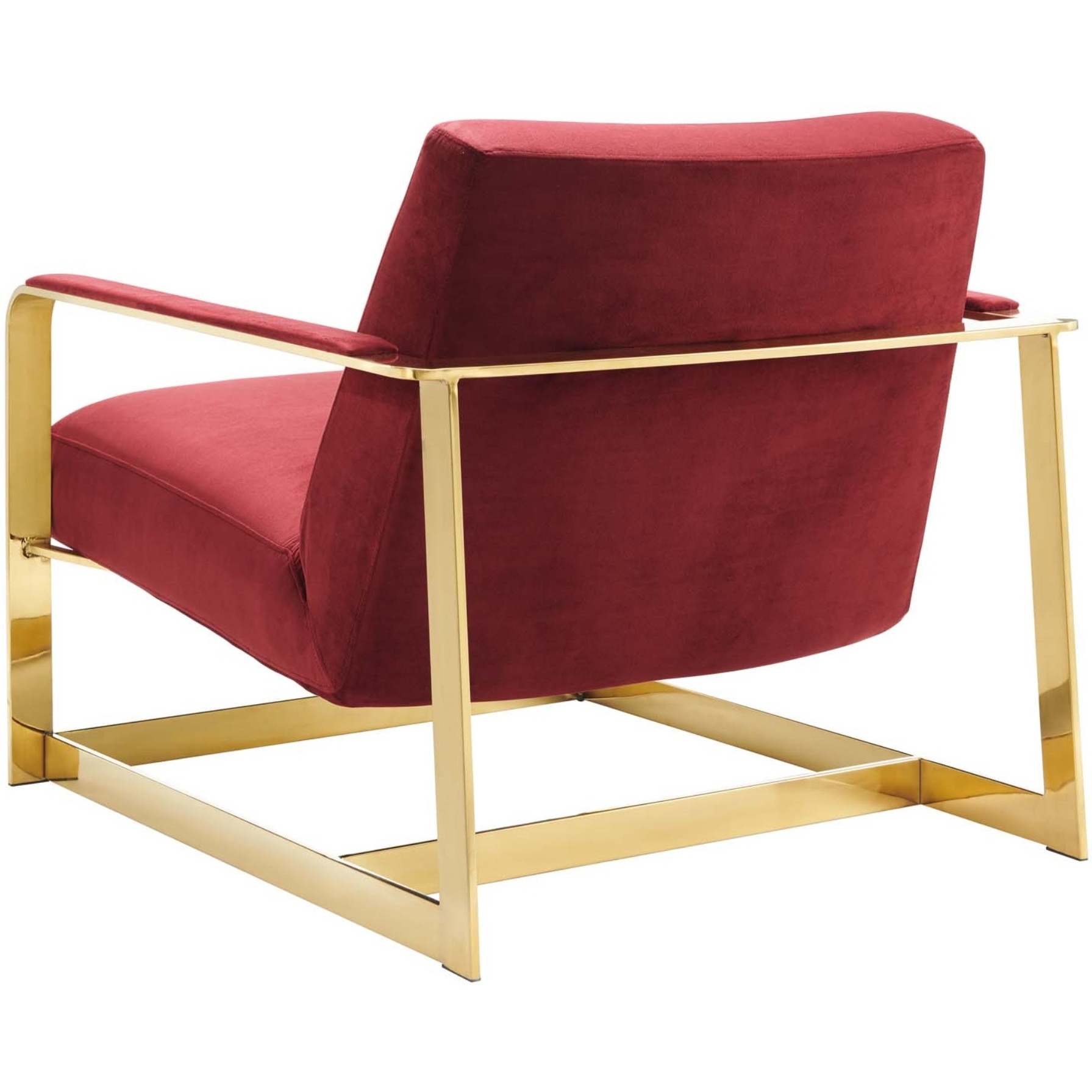 Seg Performance Velvet Accent Chair Gold Maroon