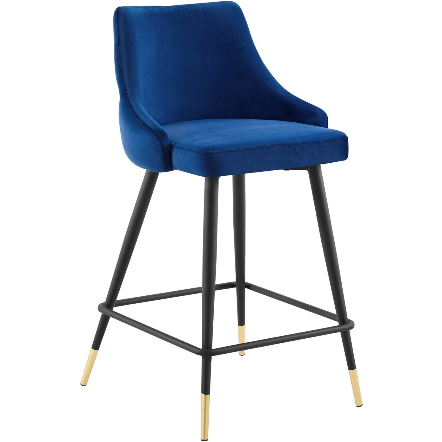 Adorn Performance Velvet Counter Stool Navy