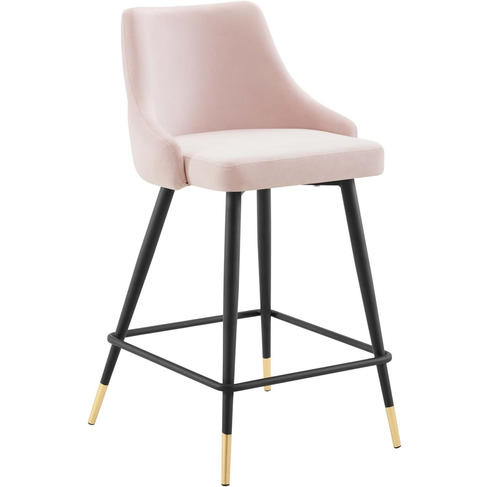 Adorn Performance Velvet Counter Stool Set of 2 Pink