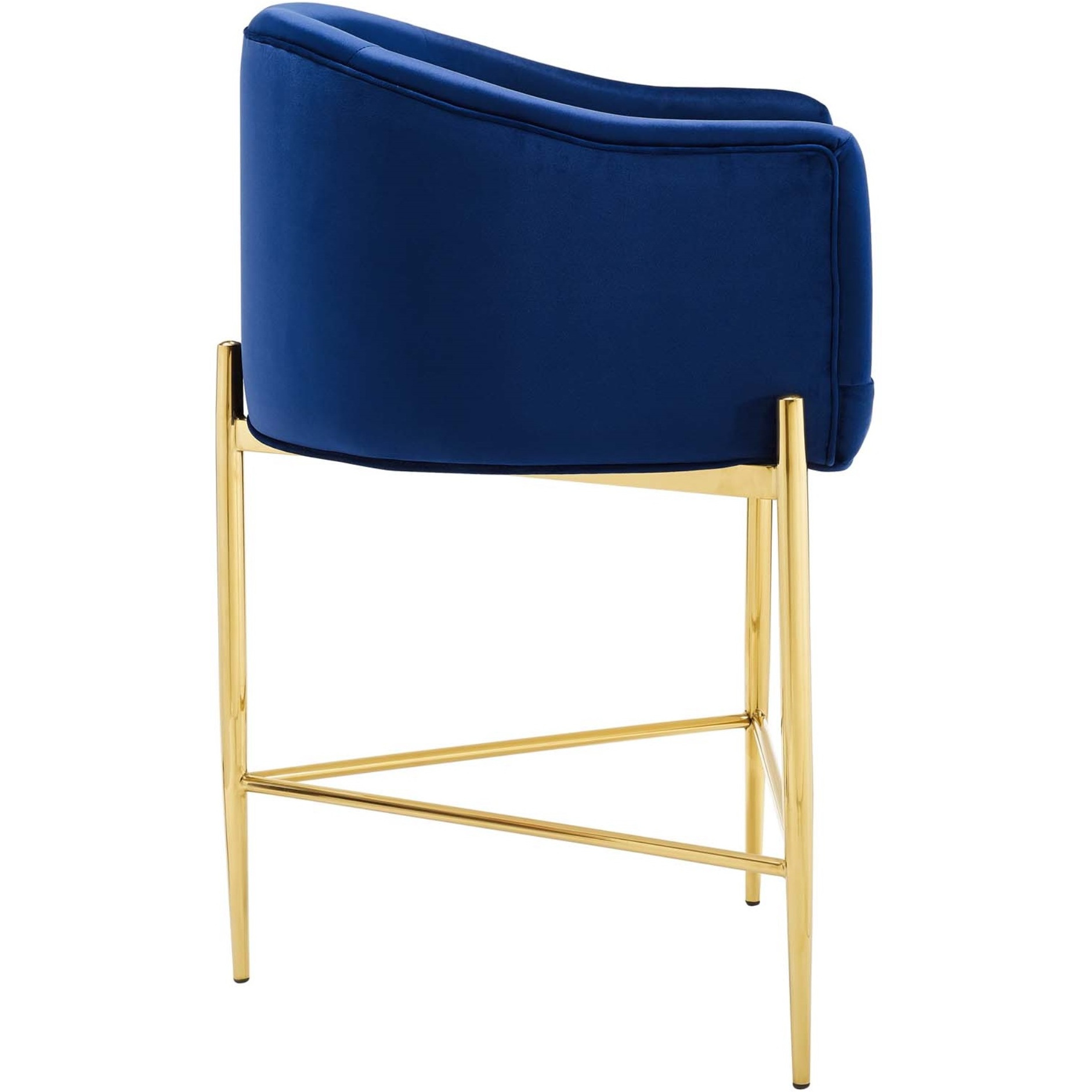 Savour Tufted Performance Velvet Counter Stool Set of 2 Navy